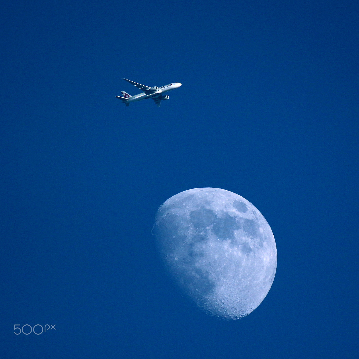 Tamron SP 150-600mm F5-6.3 Di VC USD sample photo. Plane with moon photography