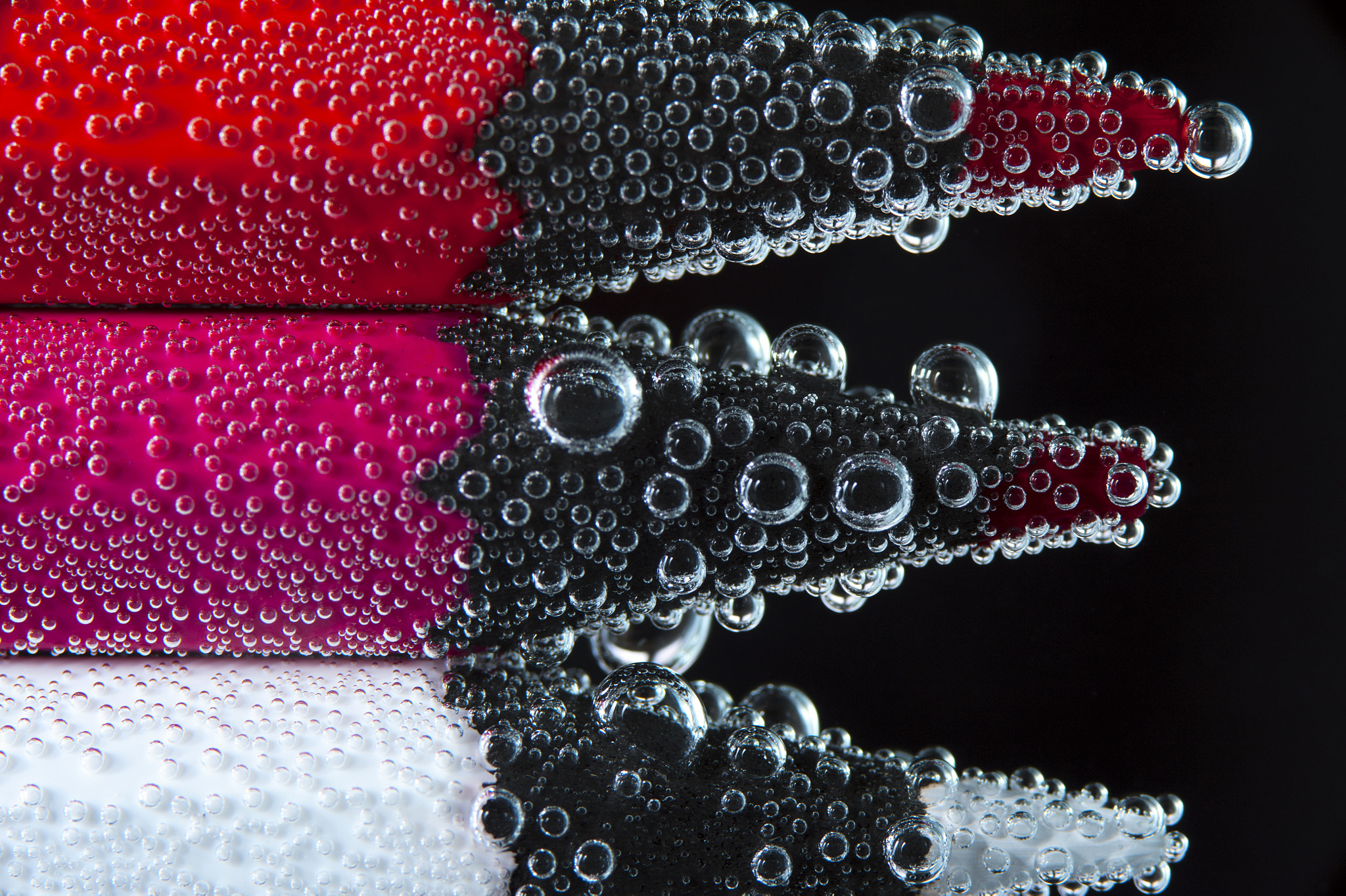 Nikon D700 + AF Micro-Nikkor 105mm f/2.8 sample photo. Bright colorful pencils in water photography