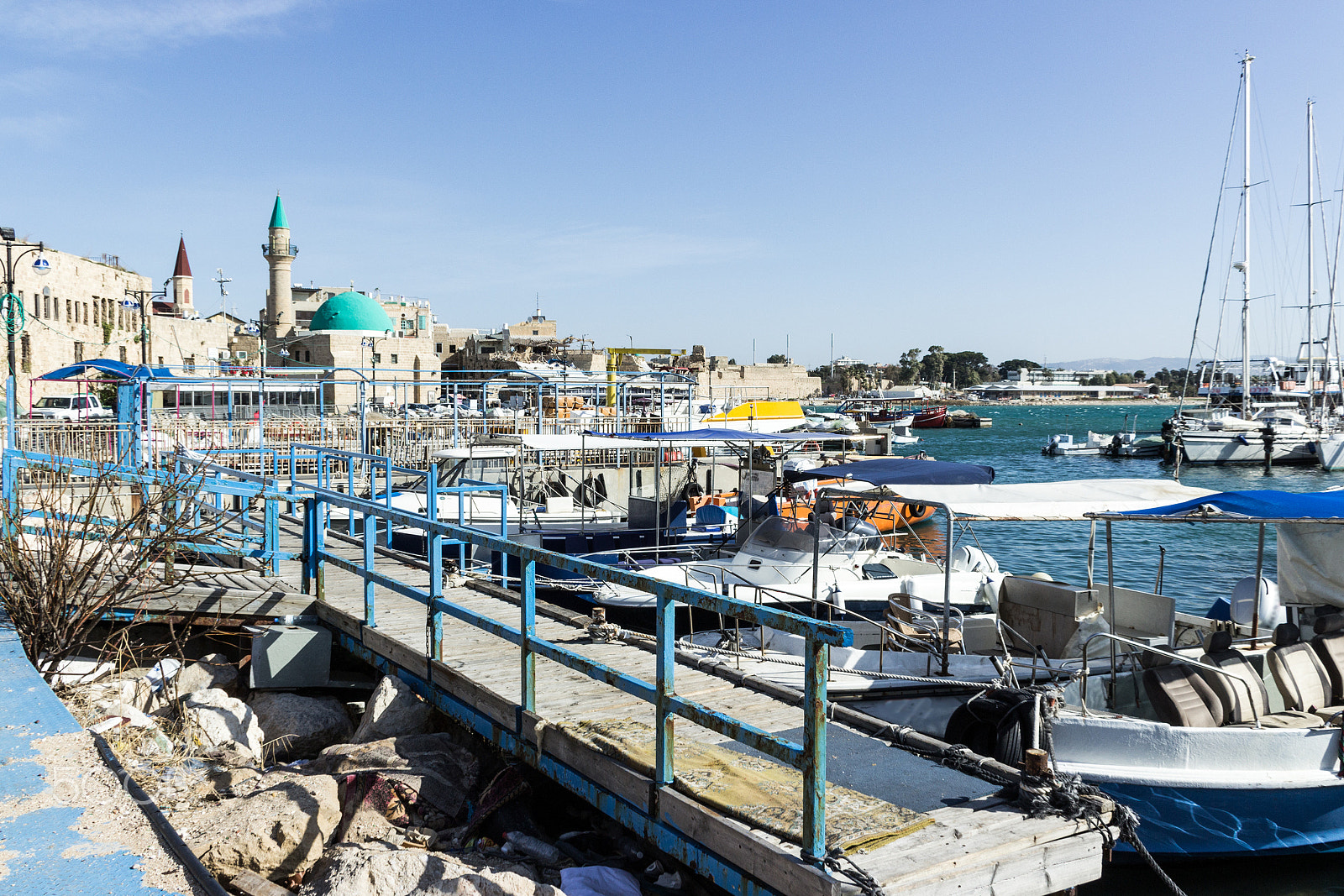 Canon EF 75-300mm F4.0-5.6 IS USM sample photo. View from the marina of the old city of acre photography