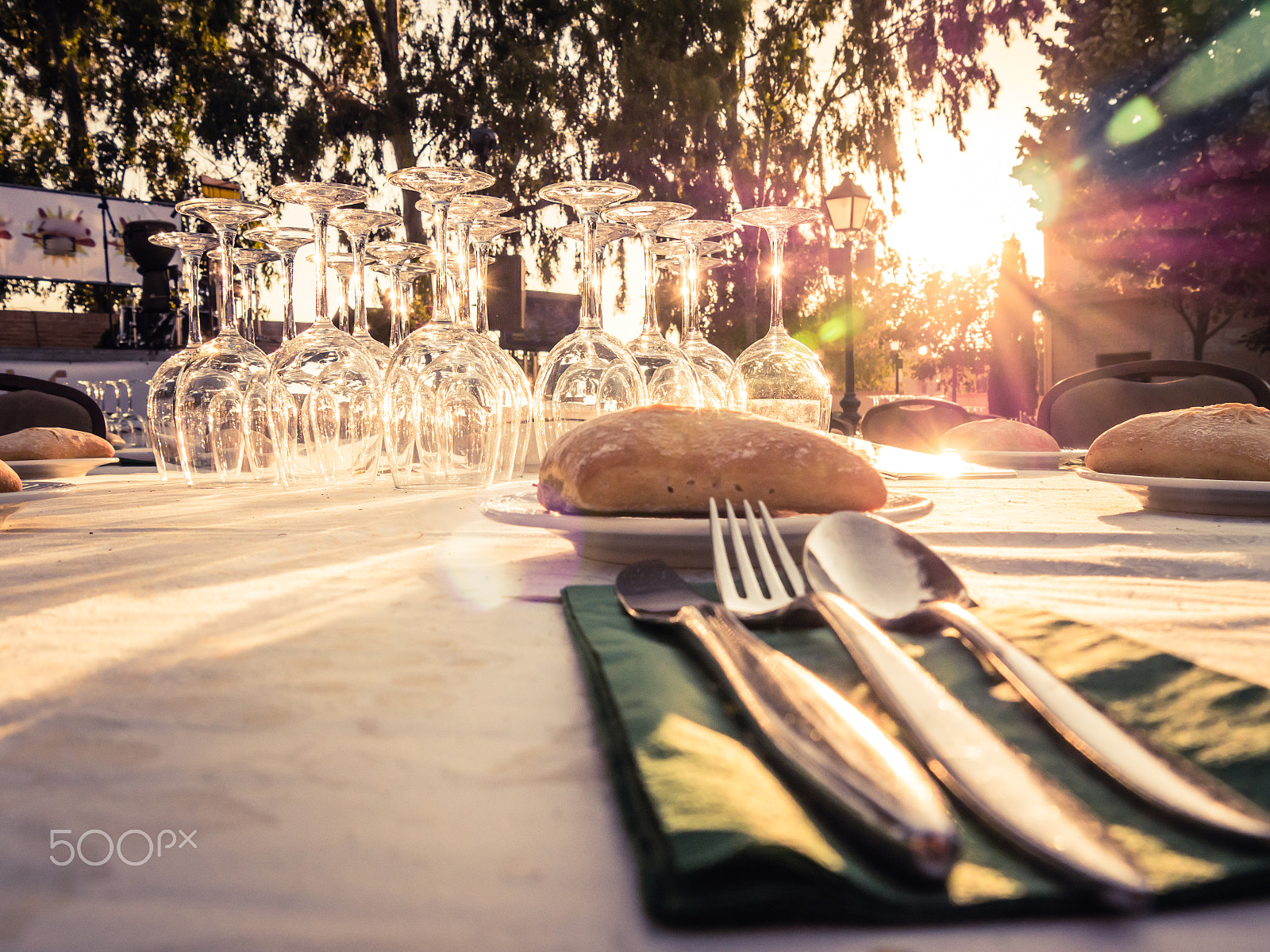 Panasonic Lumix DMC-GH3 sample photo. Table ready for dinner at sunset photography