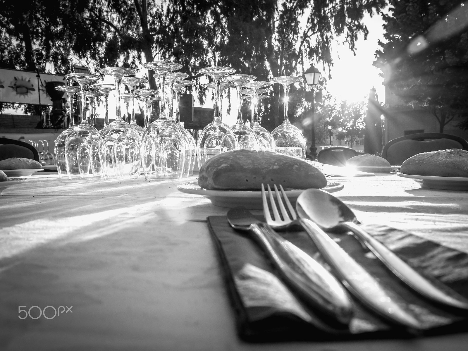 Panasonic Lumix DMC-GH3 sample photo. Table ready for dinner at sunset photography