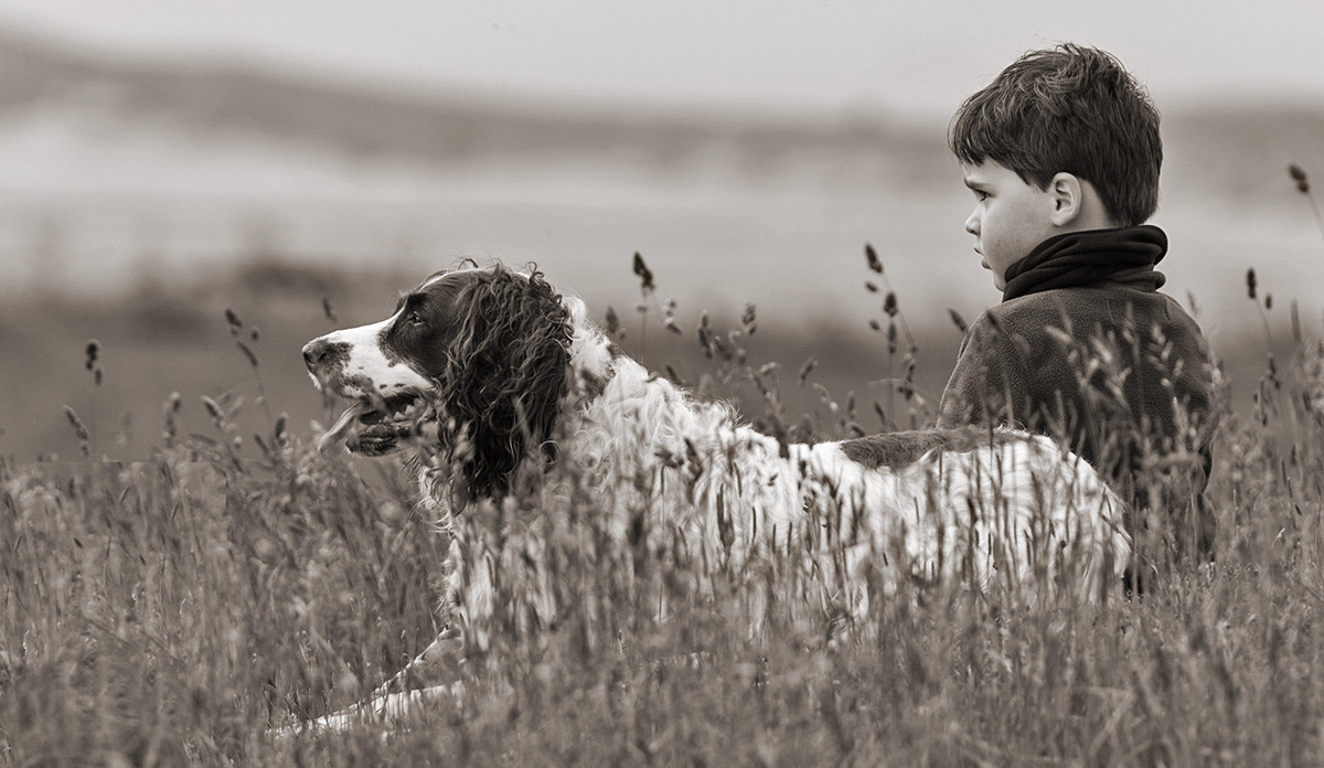 Canon EF 300mm F2.8L IS USM sample photo. One dog and his boy photography