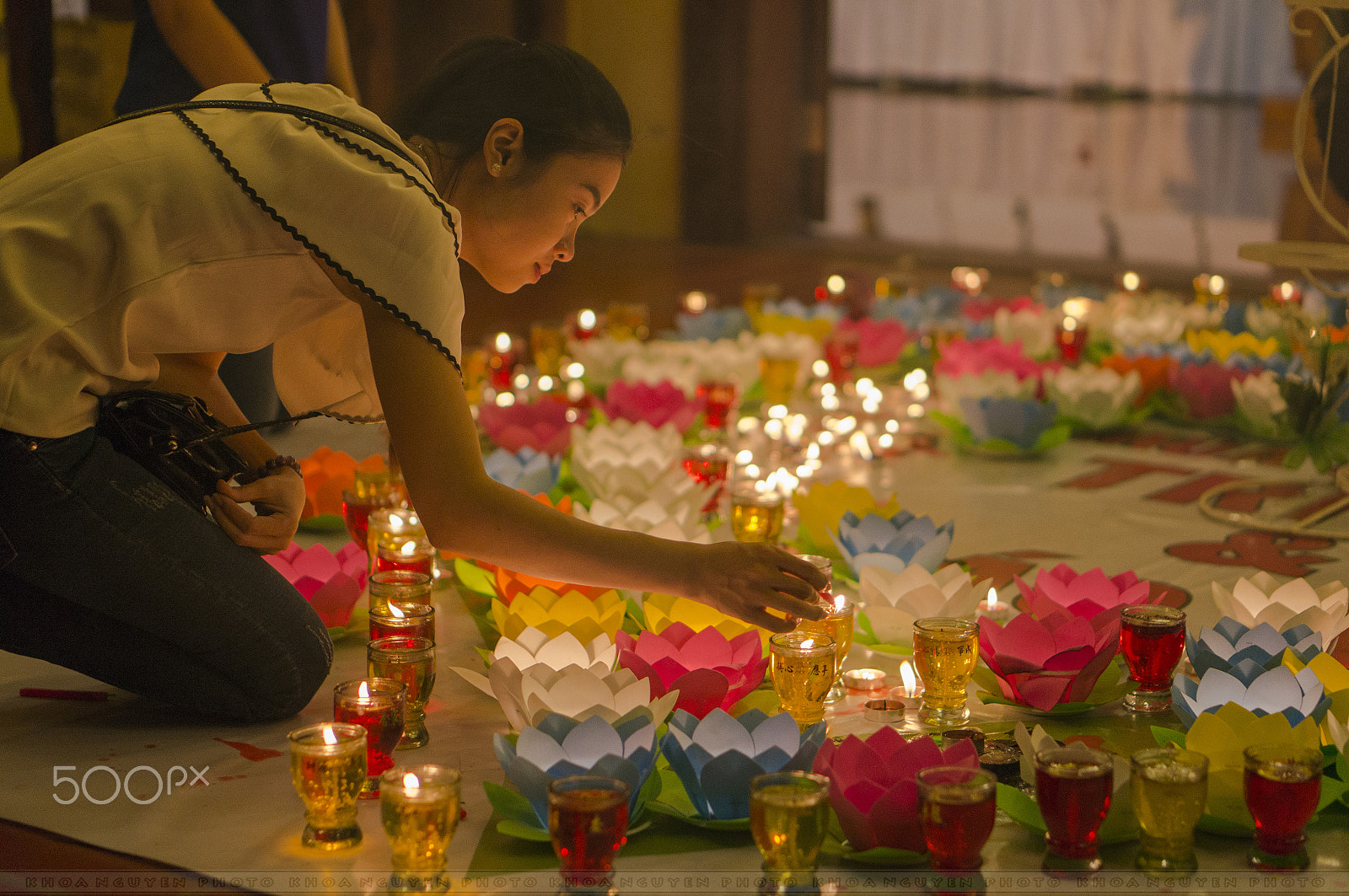Sony Alpha NEX-5N + E 50mm F1.8 OSS sample photo. Light up candles on vu lan festival photography