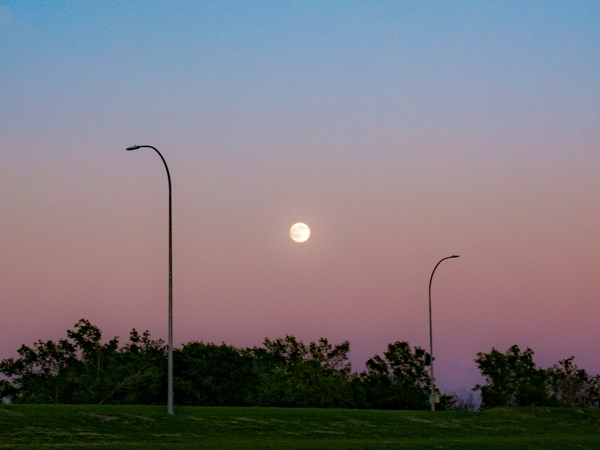 Panasonic Lumix DMC-GF7 sample photo. Moon and street lamps photography