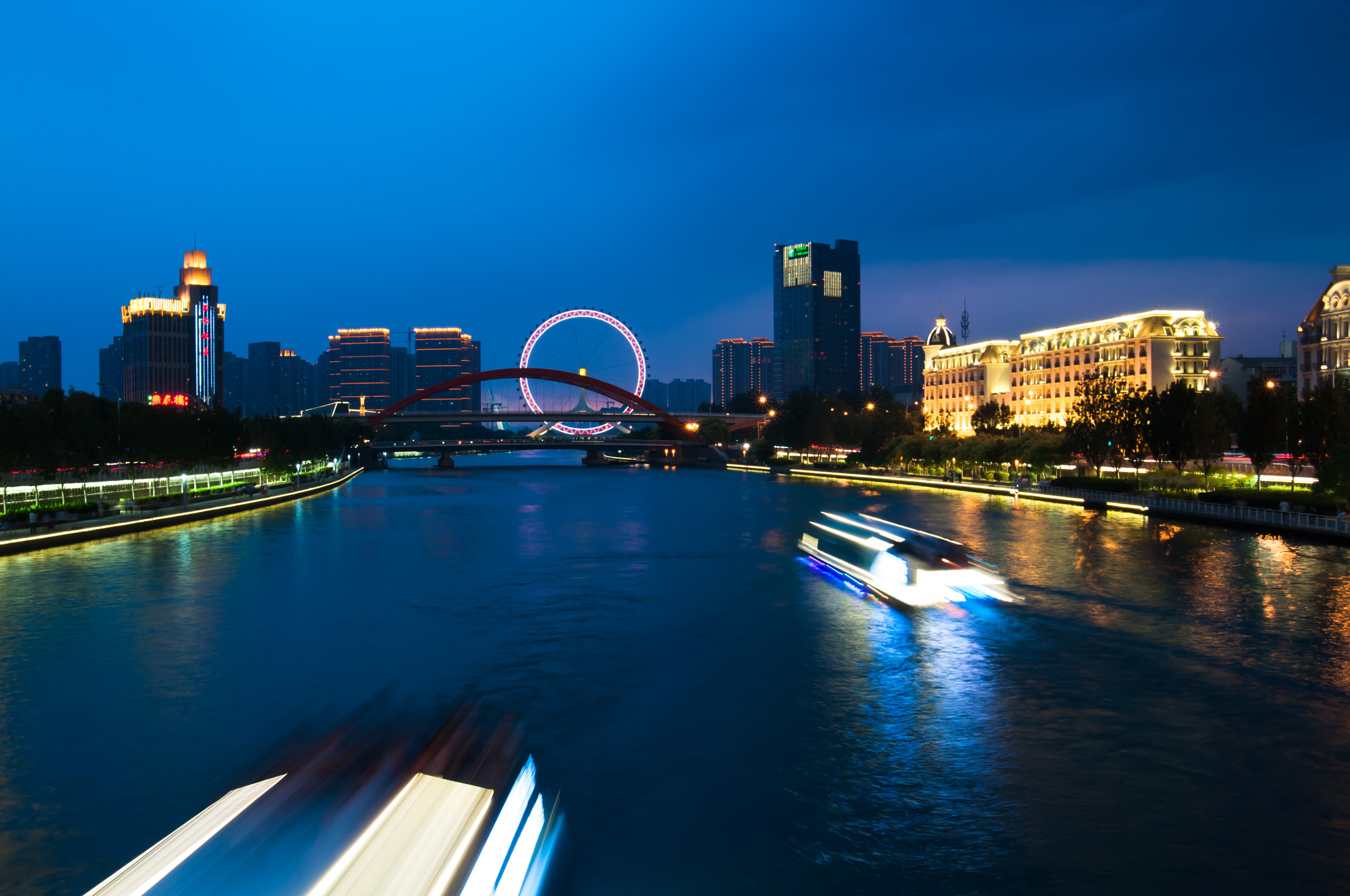 Nikon D90 + Nikon AF-S Nikkor 20mm F1.8G ED sample photo. Night of tianjin city photography