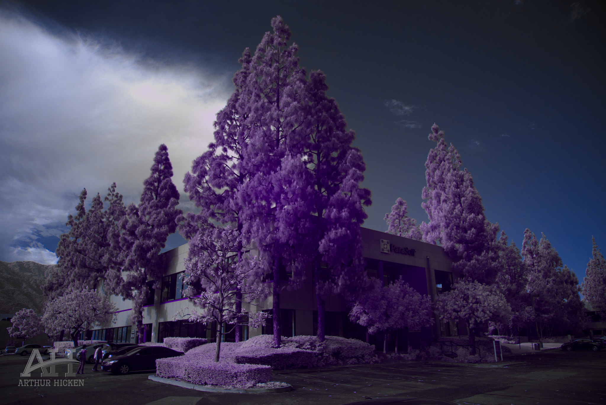 Sony a7S + 24-105mm F4 sample photo. Office in purple ir photography