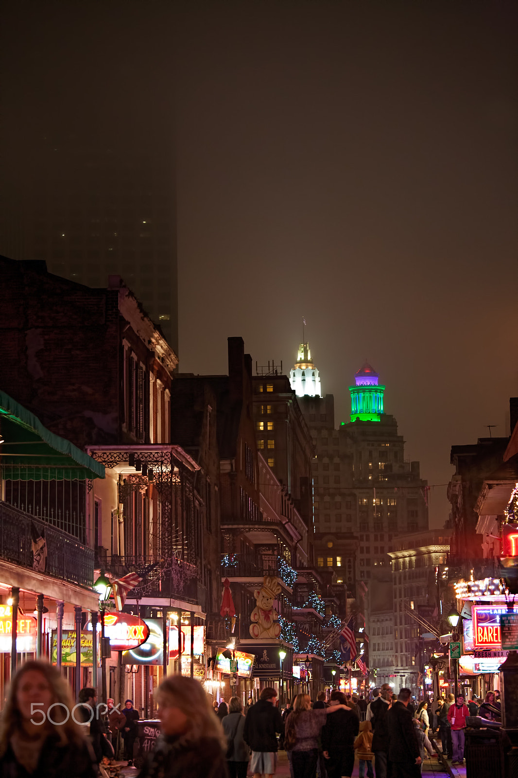 Canon EOS 5D + Canon EF 70-200mm F4L IS USM sample photo. French quarter at night photography