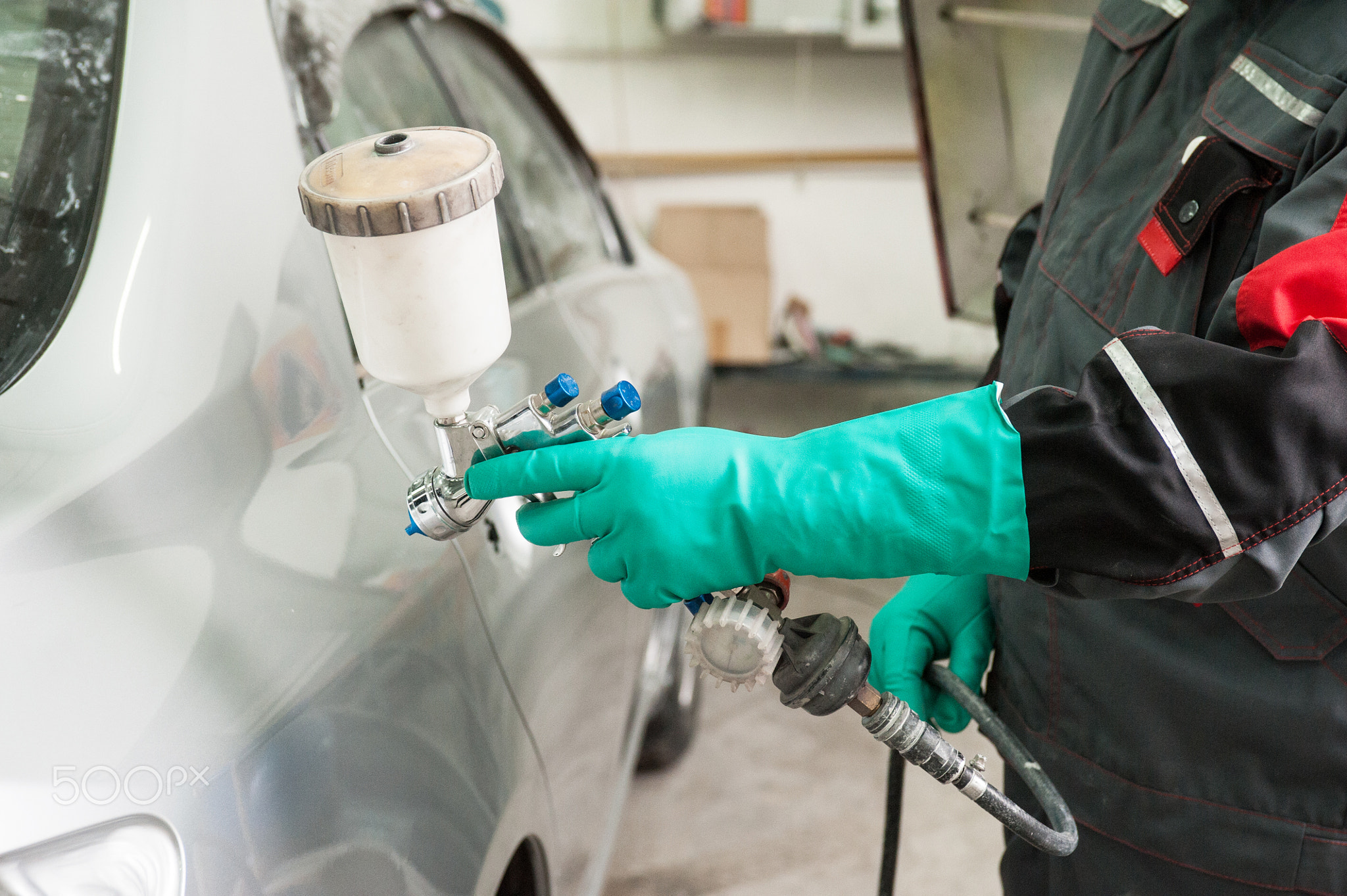 painting a car