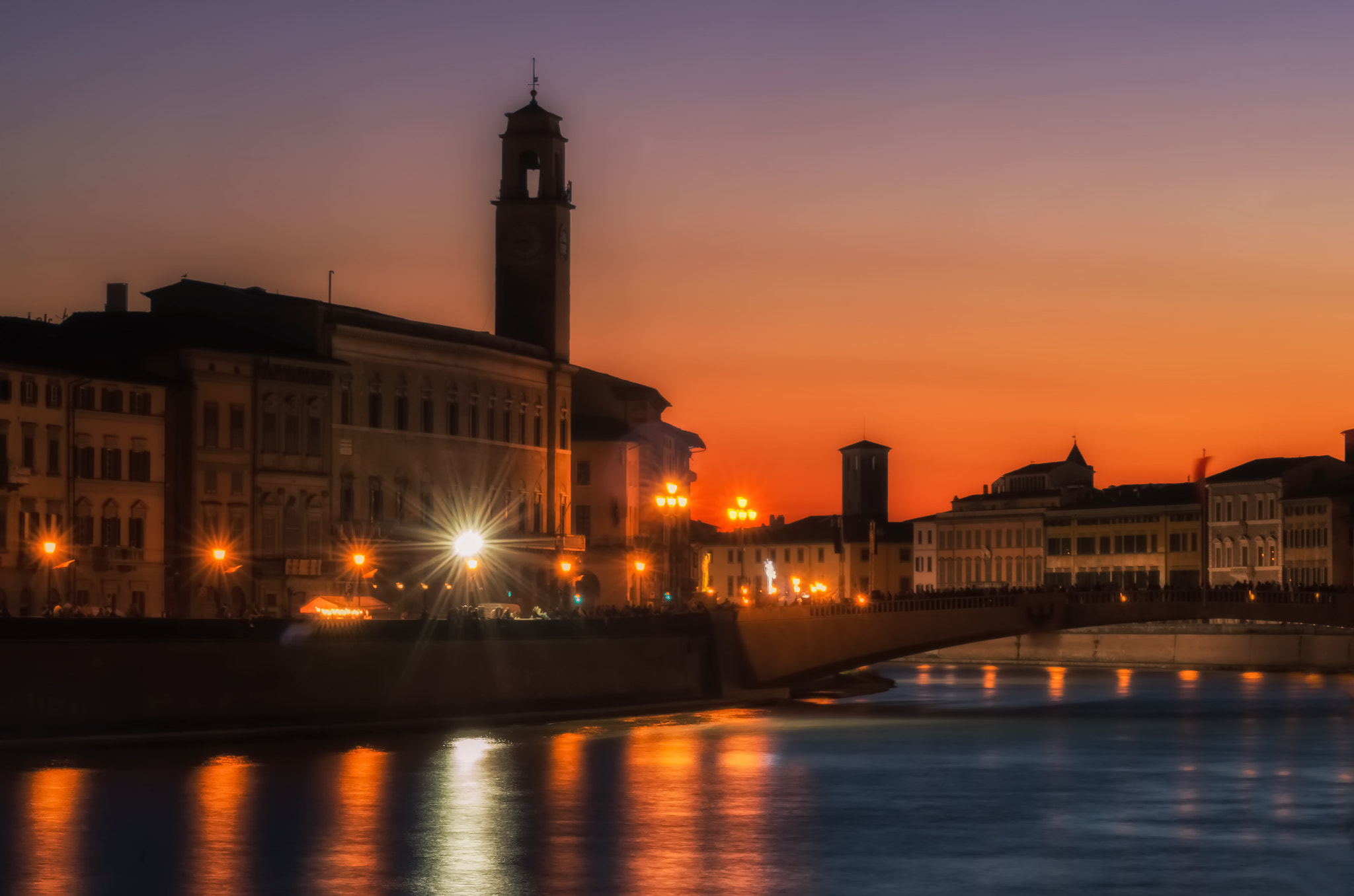 Pentax K-50 + smc PENTAX-FA 70-200mm F4-5.6 sample photo. Pisa at sunset photography