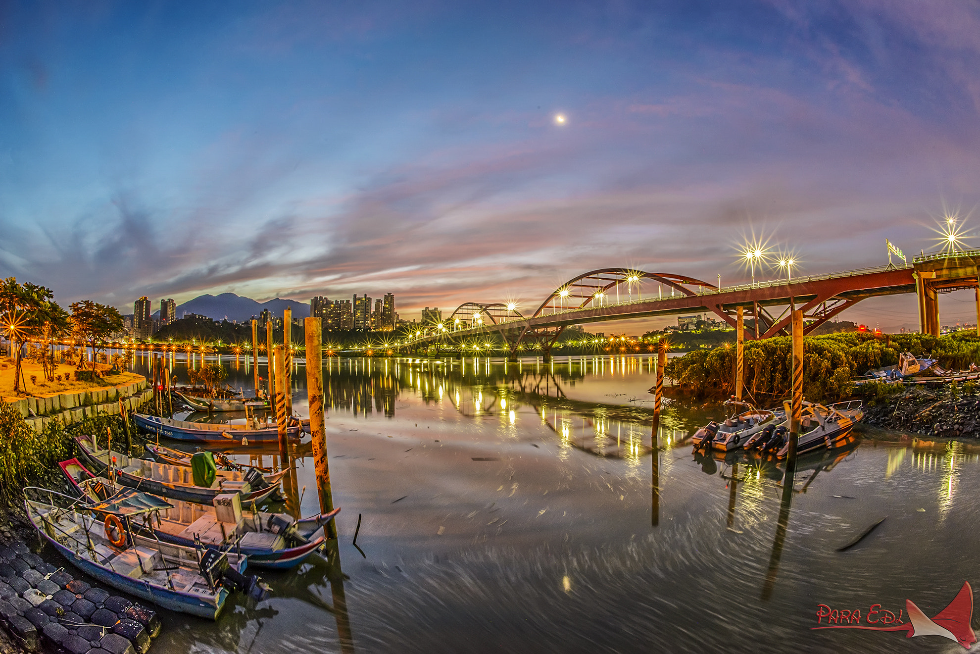 Nikon D800E + Nikon AF Fisheye-Nikkor 16mm F2.8D sample photo. Guan-du bridge photography