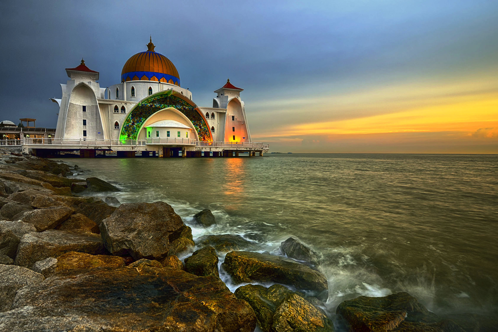 Malaysia - The Straits Mosque, Malacca by toonman blchin - Photo ...