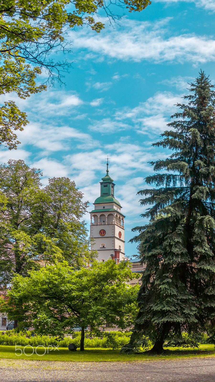 Sony Alpha NEX-5 + Sony E 35mm F1.8 OSS sample photo. Church tower in Żywiec photography