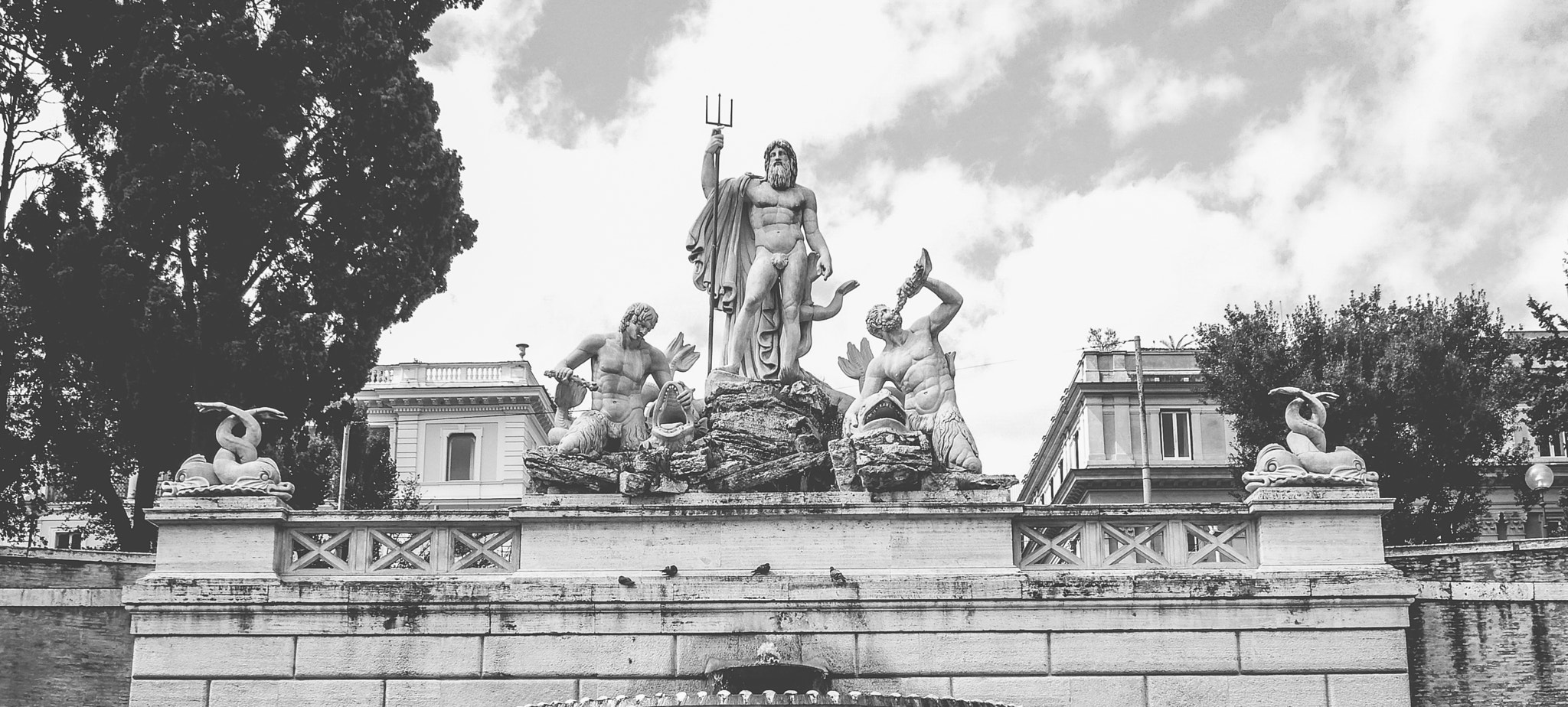 Nikon COOLPIX P5100 sample photo. Fuente de neptuno en plaza del popolo photography