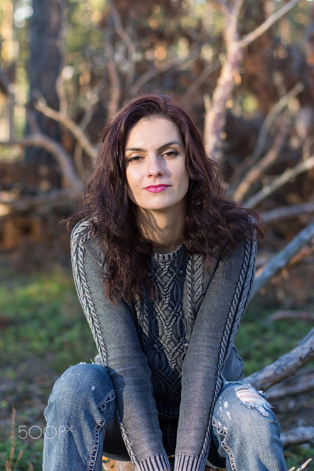 Sony SLT-A65 (SLT-A65V) + Sony 50mm F1.4 sample photo. Beautiful woman in mossy forest photography