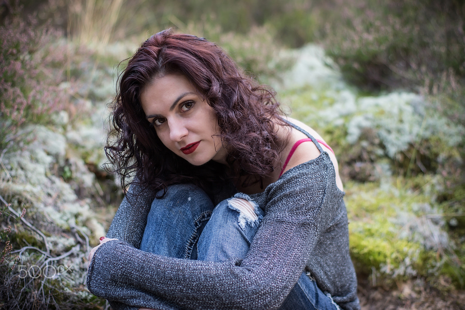 Sony SLT-A65 (SLT-A65V) + Sony 50mm F1.4 sample photo. Beautiful woman in mossy forest photography