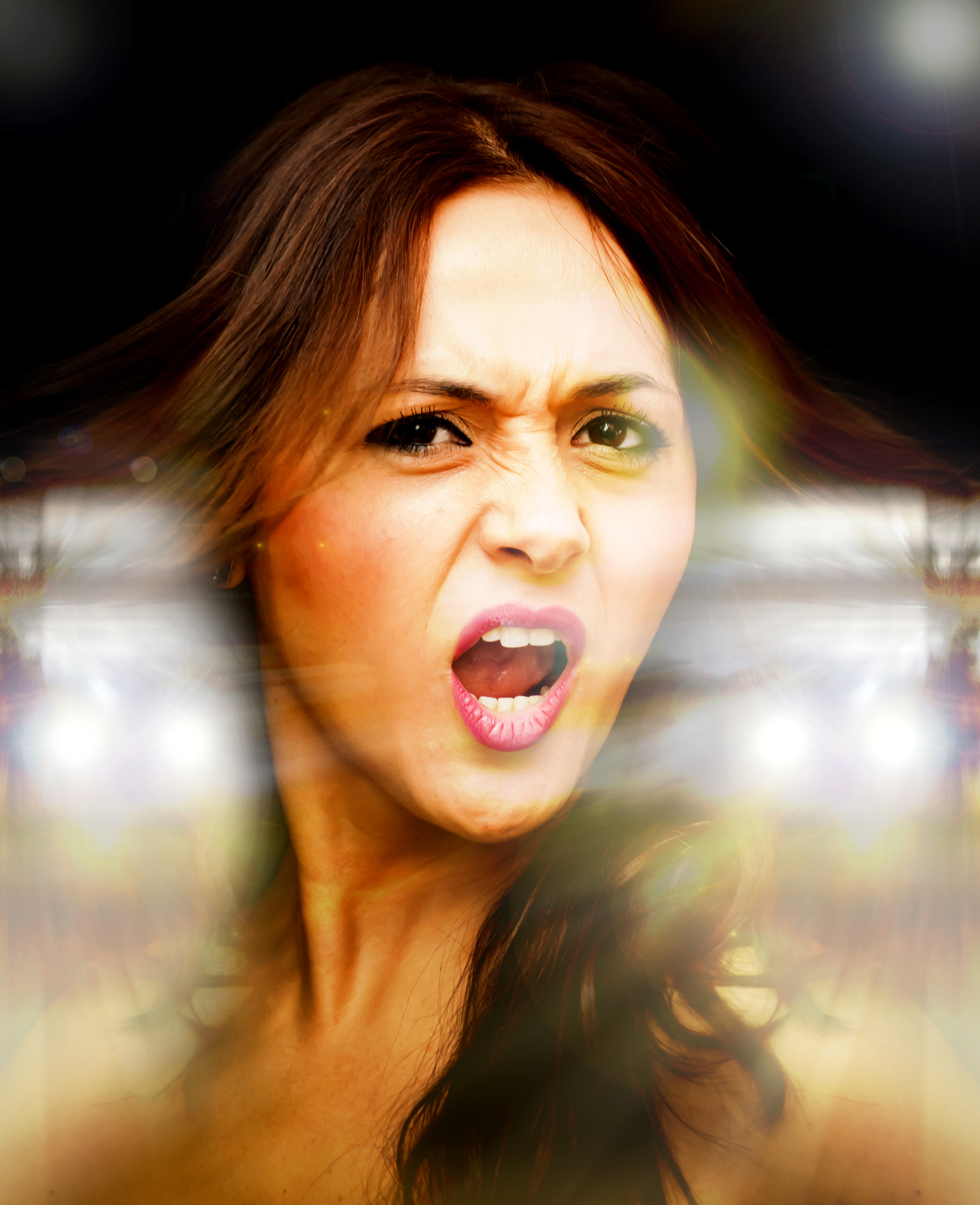 Nikon D200 sample photo. Portrait of a beautiful woman screaming photography