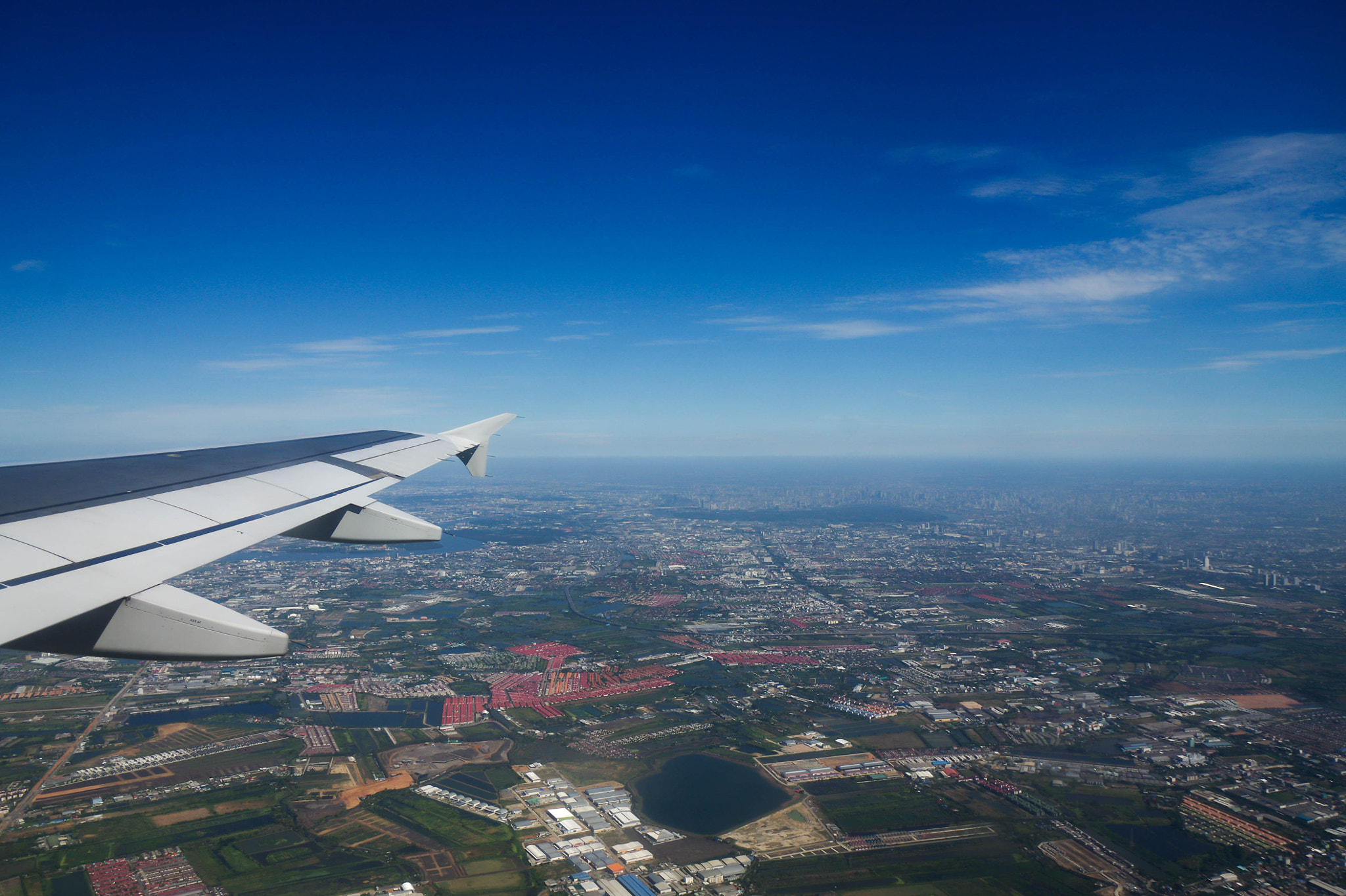 Pentax K-3 + Pentax smc DA 16-45mm F4 ED AL sample photo. Flying above bangkok city, thailand photography