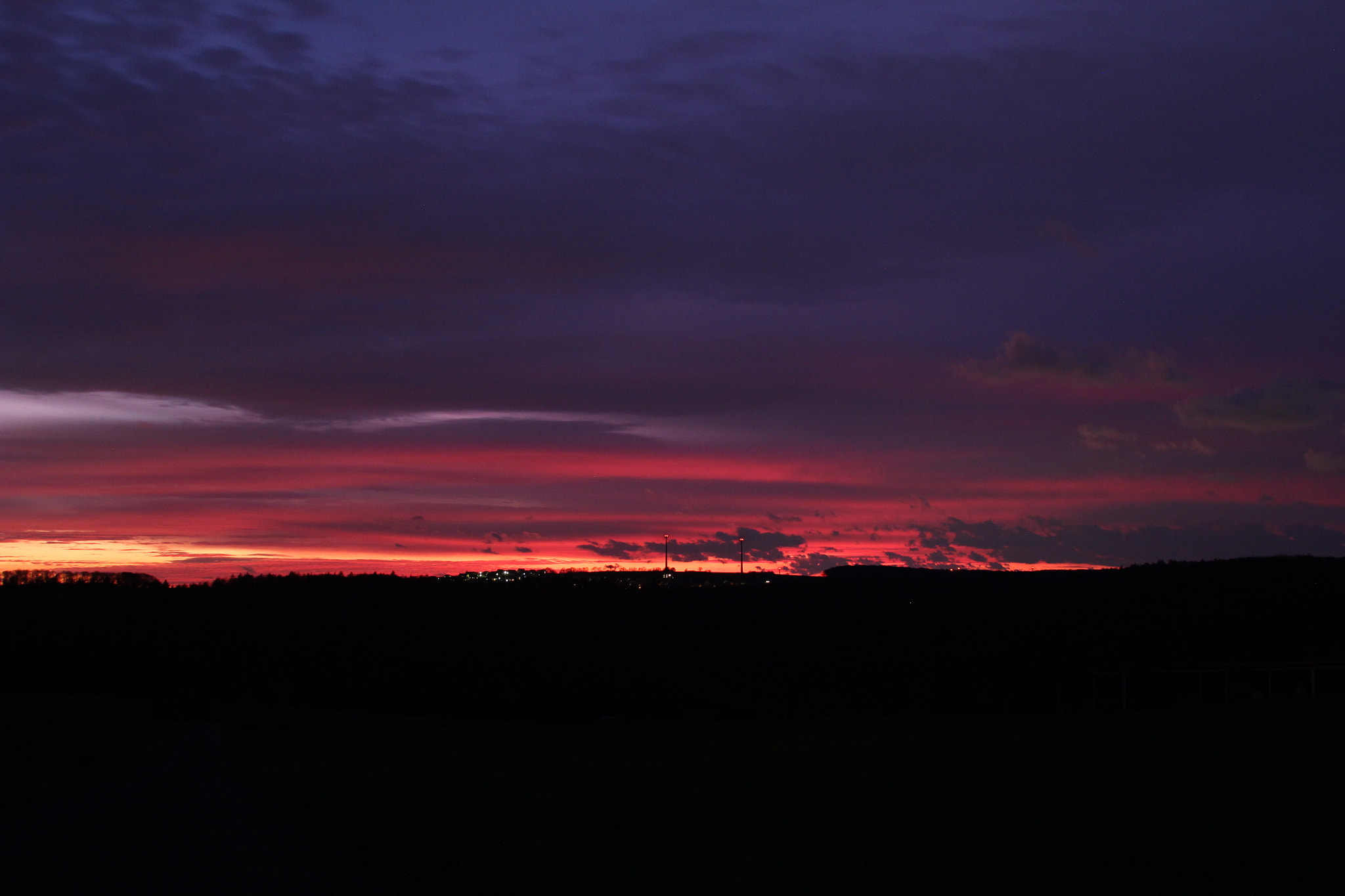 Canon EF 28-135mm F3.5-5.6 IS USM sample photo. Sunset over hill photography