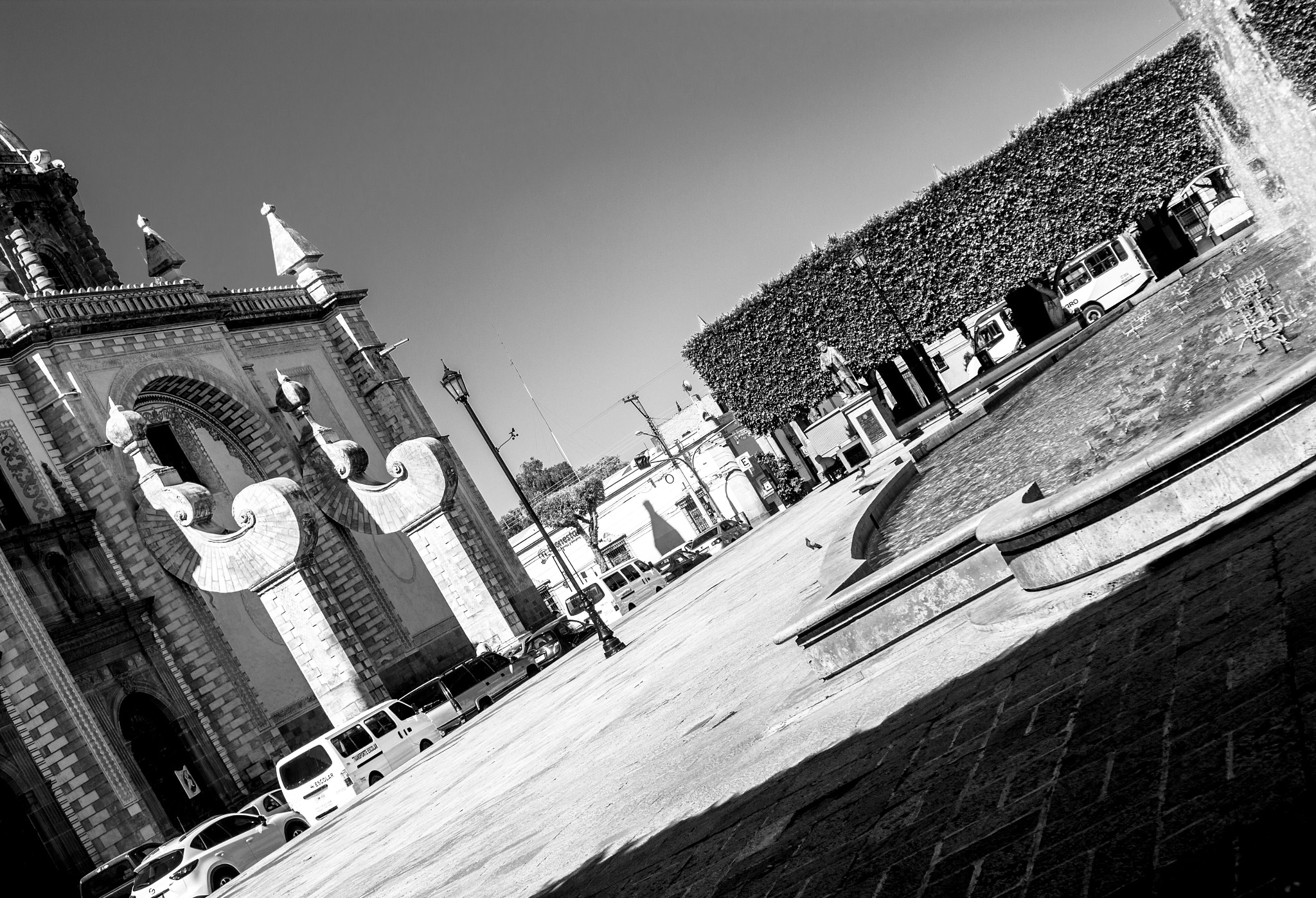 Canon EF 28-90mm f/4-5.6 USM sample photo. Fountain and church photography