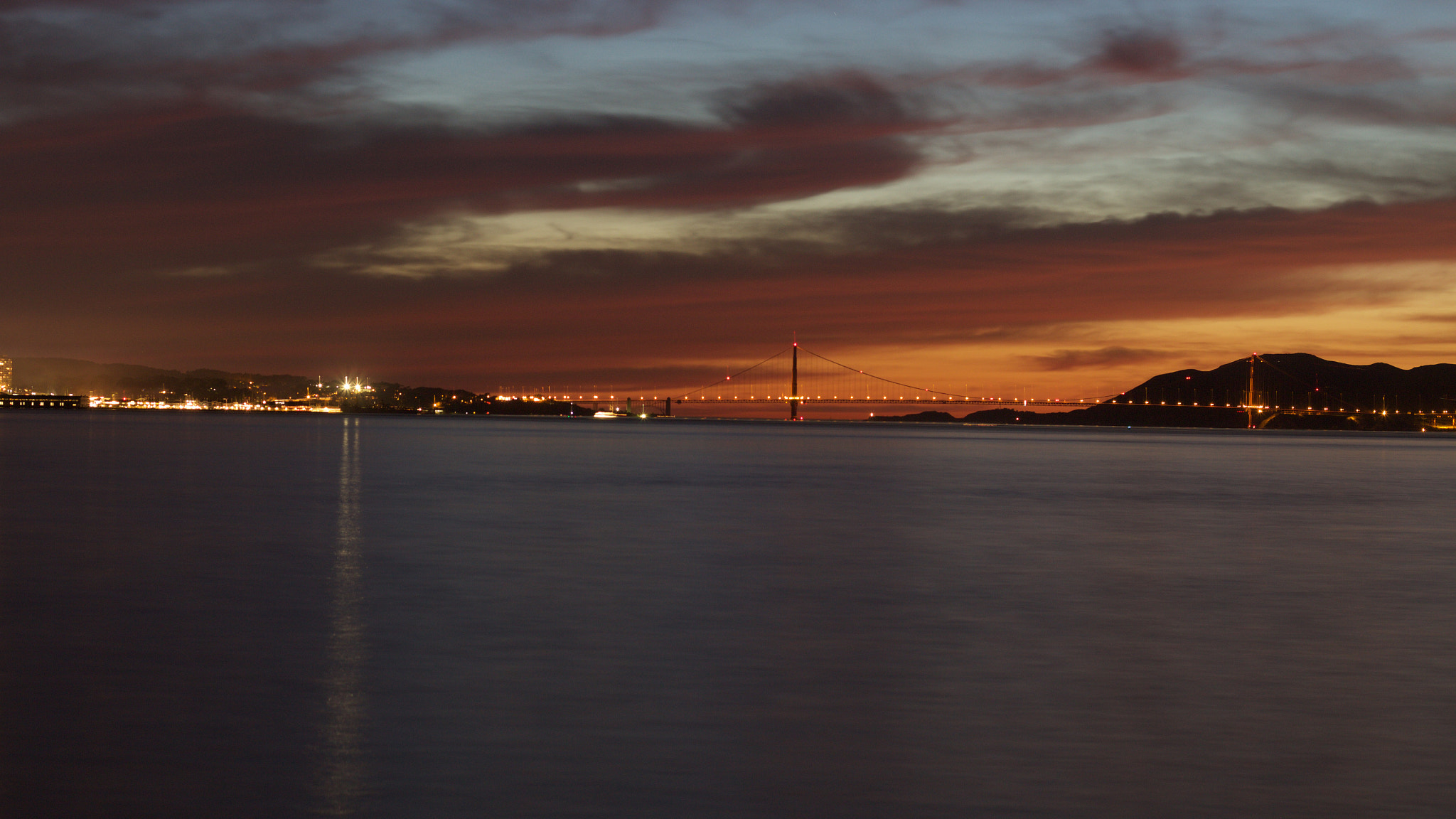 Canon EOS M + Canon EF 50mm F1.8 II sample photo. The golden gate bridge disappearing into darkness as the sun moves toward the pacific photography