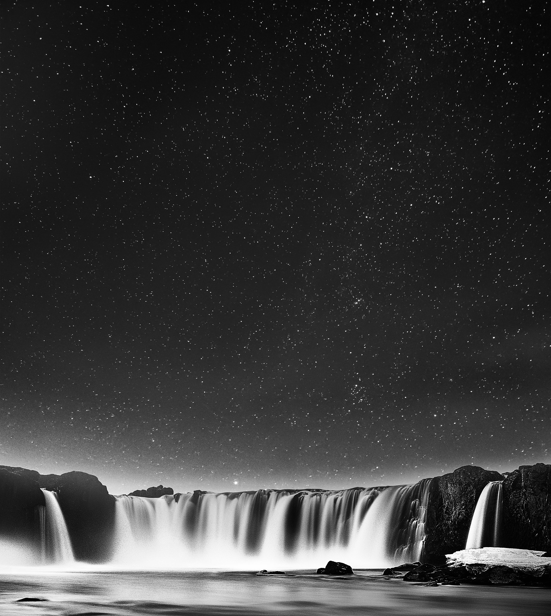 Canon TS-E 24mm F3.5L II Tilt-Shift sample photo. Godafoss at night photography