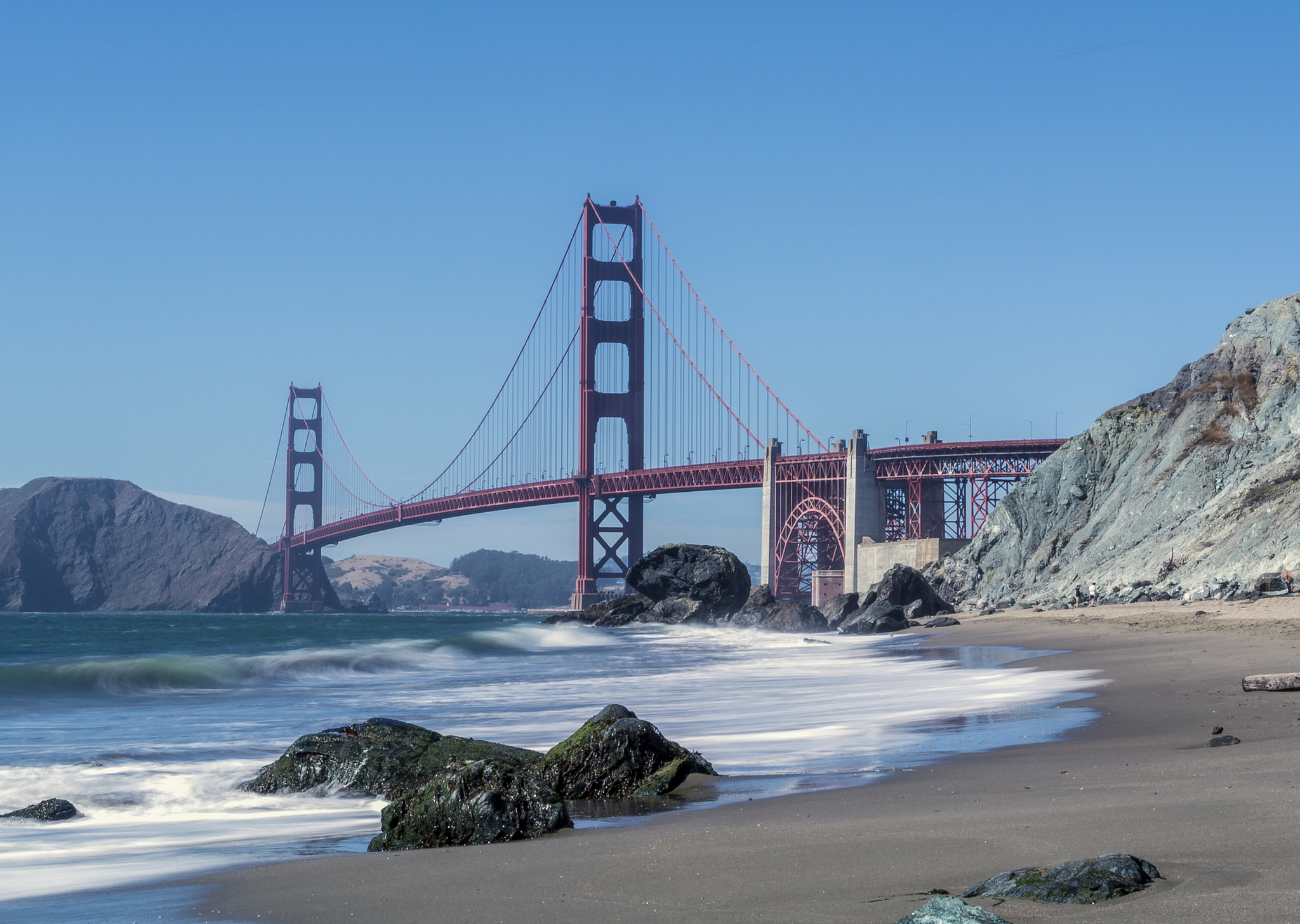 Nikon D7100 + Sigma 28-300mm F3.5-6.3 DG Macro sample photo. Golden gate bridge from marshall's beach photography