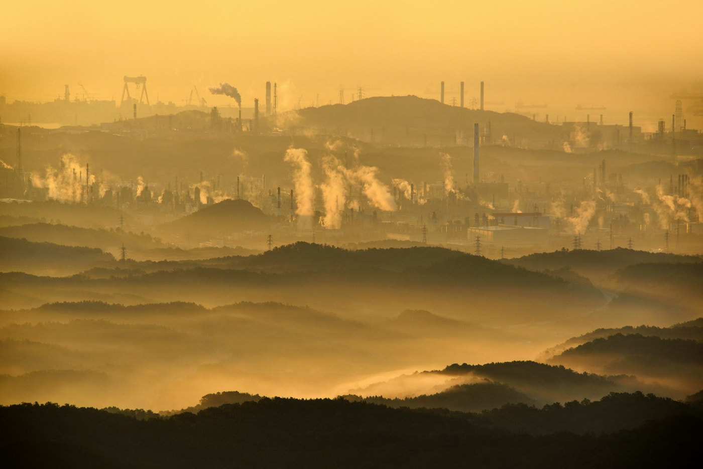 Nikon D800E + Sigma 150-500mm F5-6.3 DG OS HSM sample photo. The morning industrial complex photography