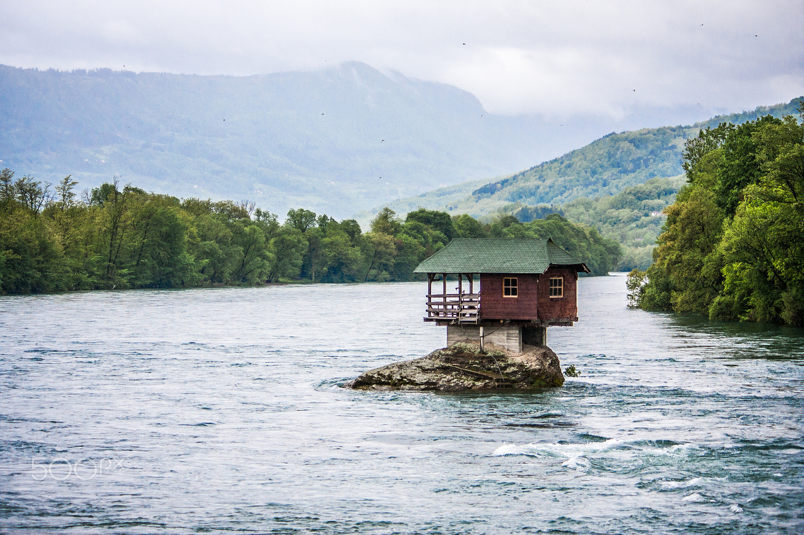 Canon EOS 40D sample photo. House on river drina photography