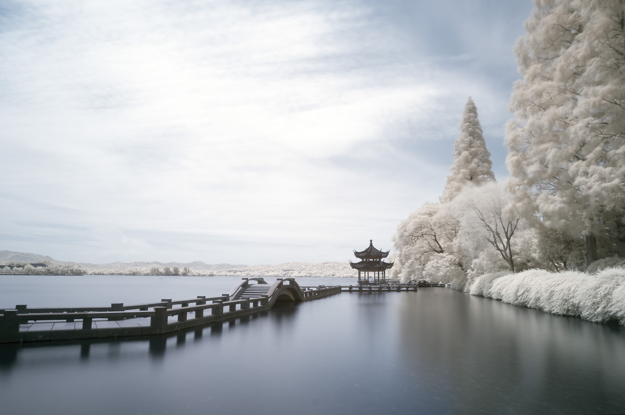 Nikon D300S sample photo. Long bridge with ir photography