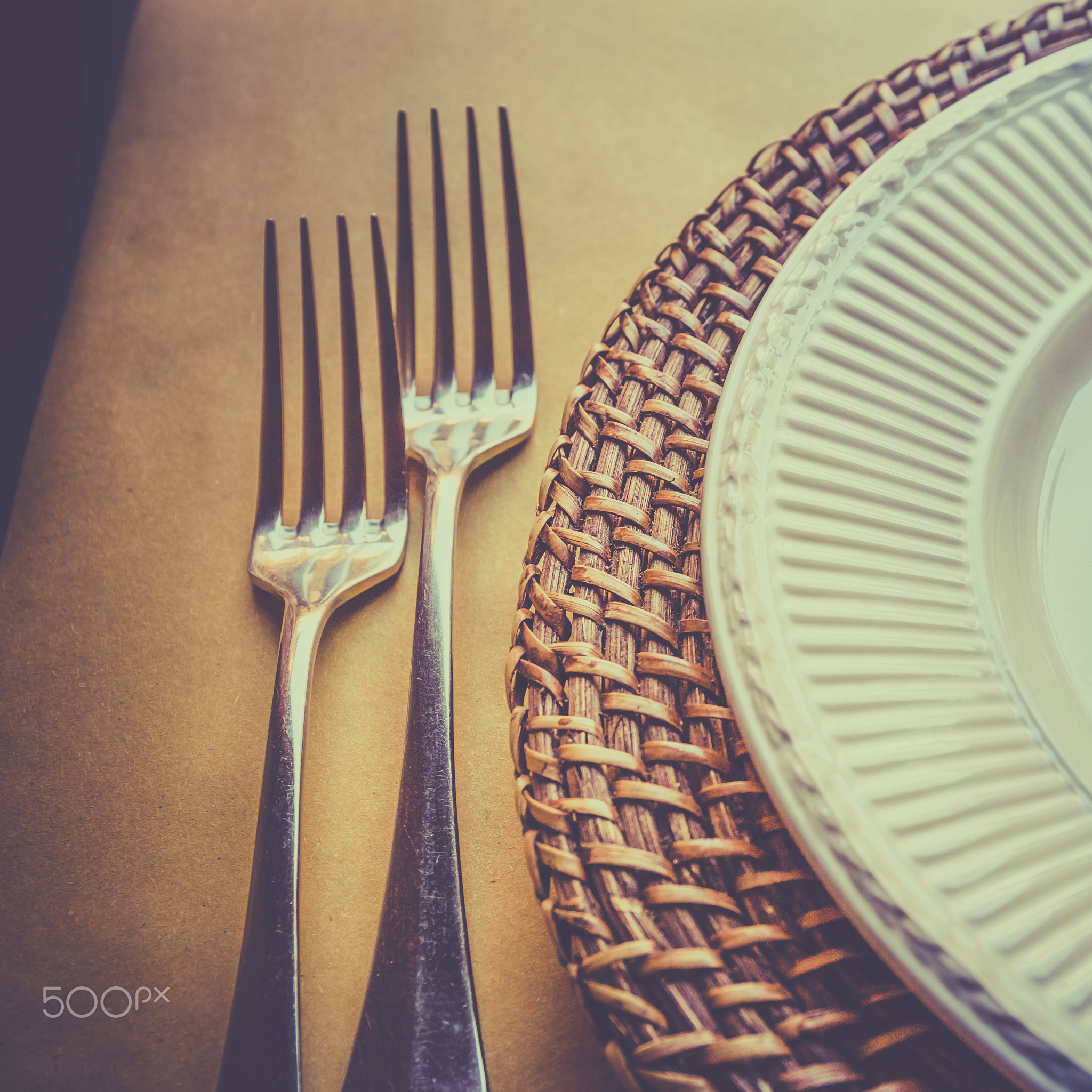 Vintage dinner preparation