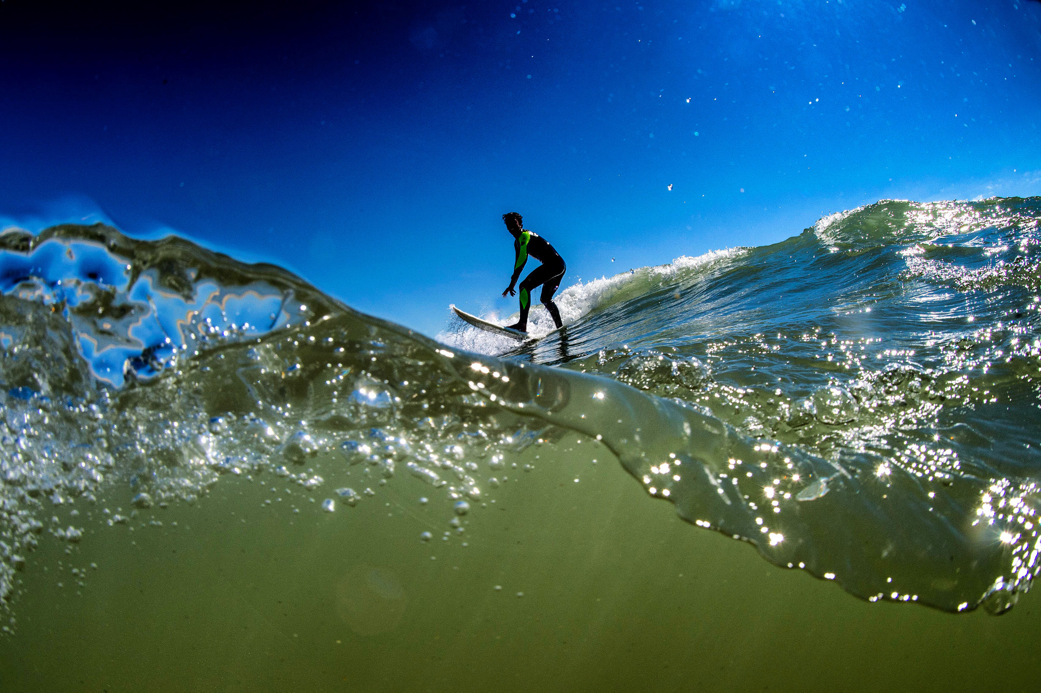 Nikon D4S + Nikon AF Fisheye-Nikkor 16mm F2.8D sample photo. Glassy take off photography