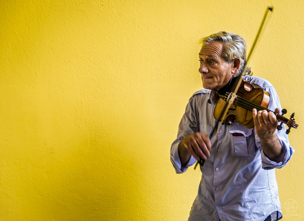 Nikon D7000 + Sigma 18-250mm F3.5-6.3 DC OS HSM sample photo. Man playing violin photography