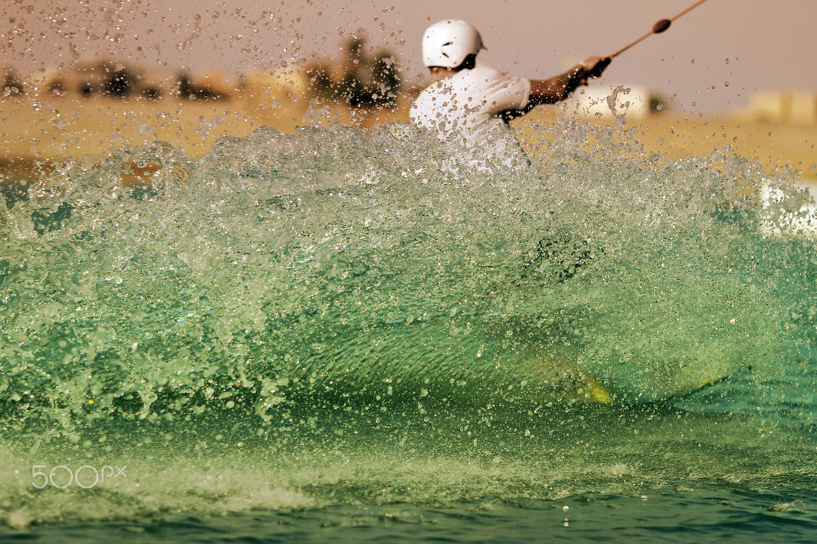 Canon EOS 7D Mark II + Canon EF 135mm F2L USM sample photo. Wakeboarder makes huge water splash photography