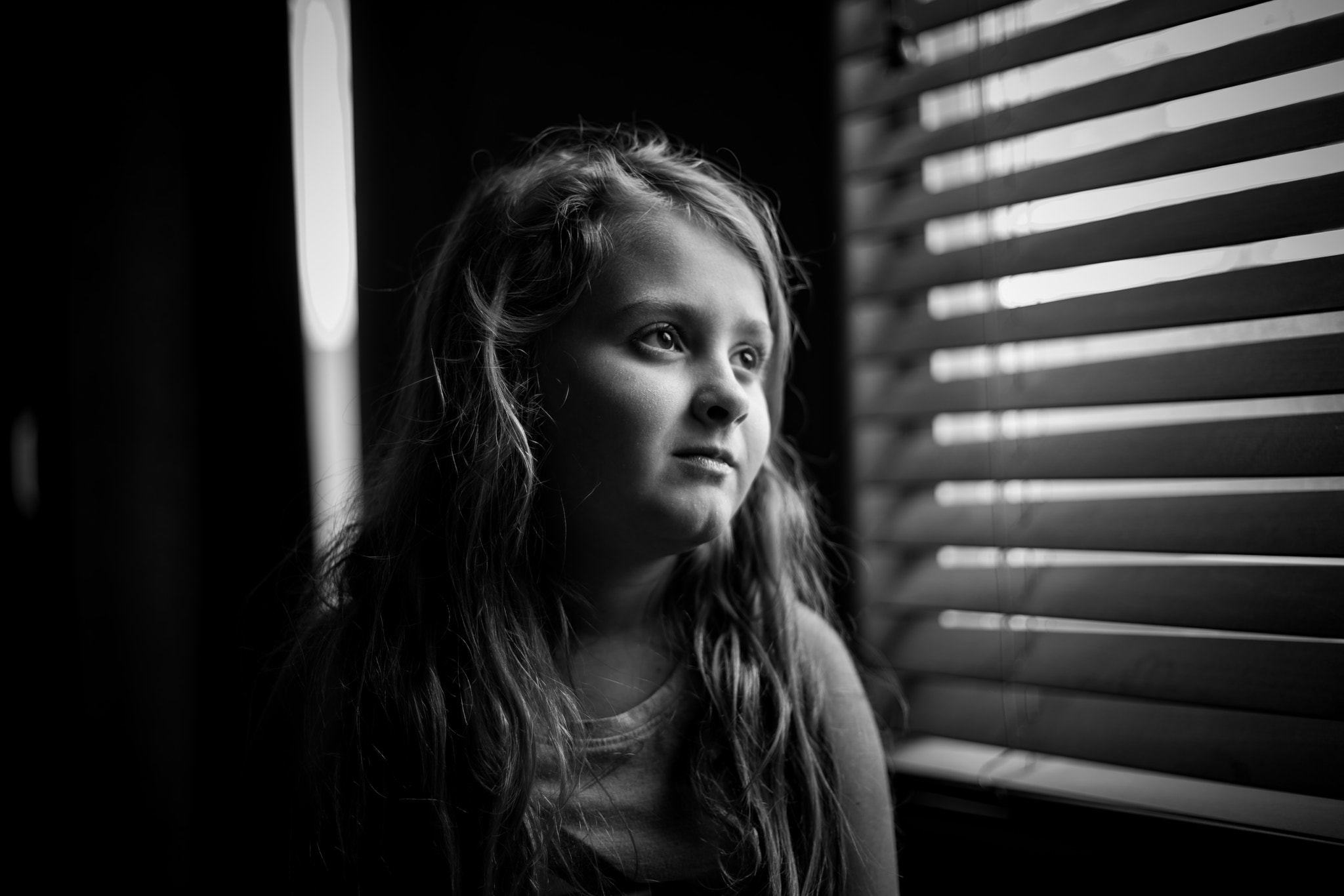 Sony a7R II + Canon EF 50mm F1.4 USM sample photo. Falyn by the blinds photography