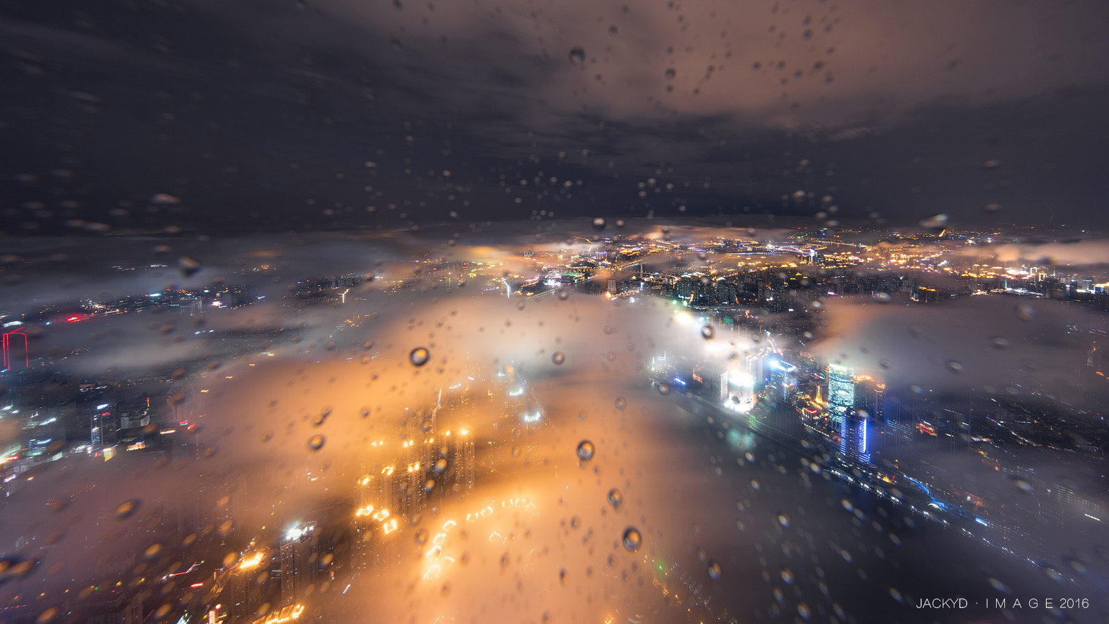 E 10mm F5.6 sample photo. Sea of clouds in shanghai night photography