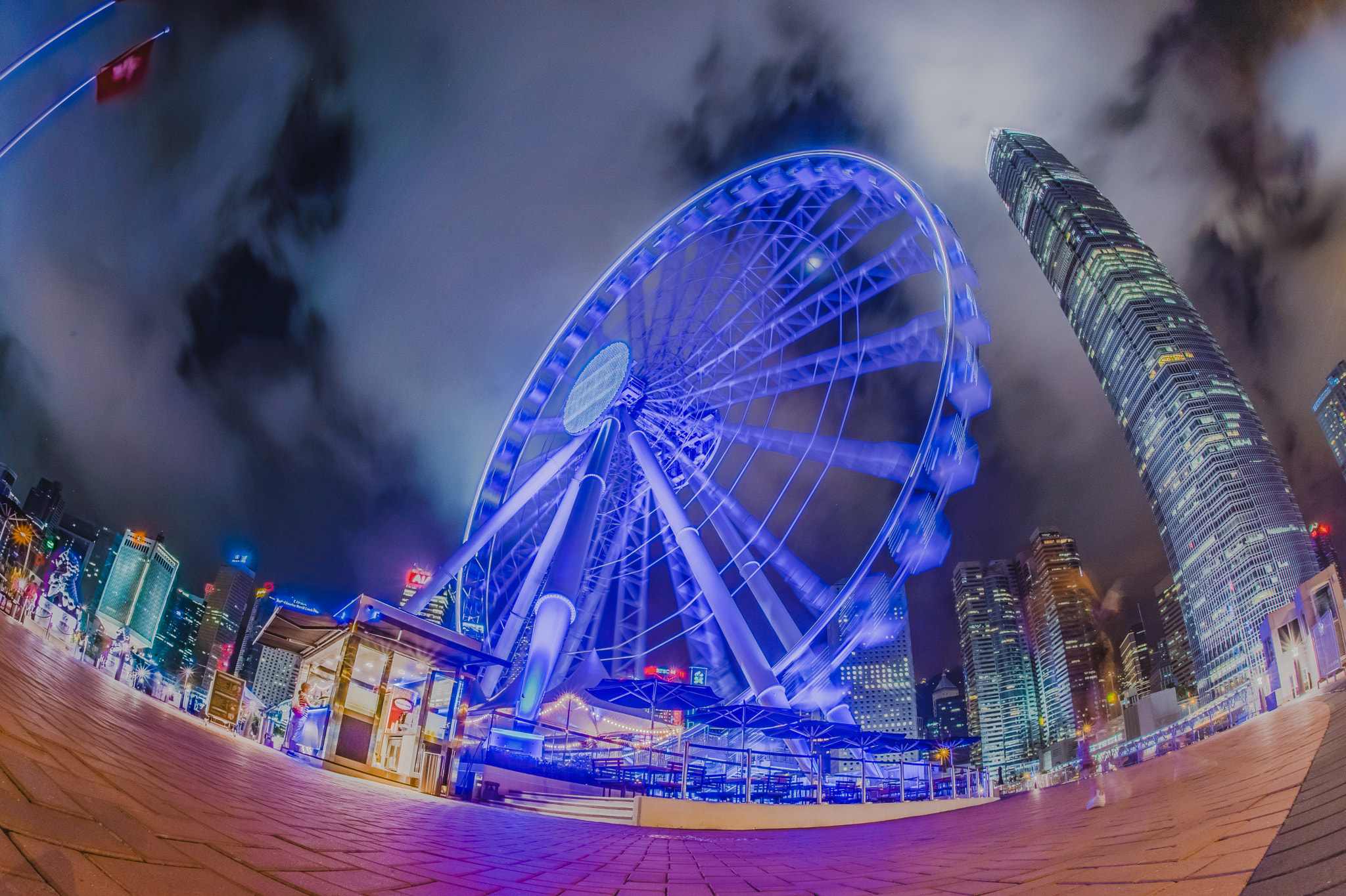 Sigma 15mm F2.8 EX DG Diagonal Fisheye sample photo. Hong kong ferris wheel in a fisheye view photography