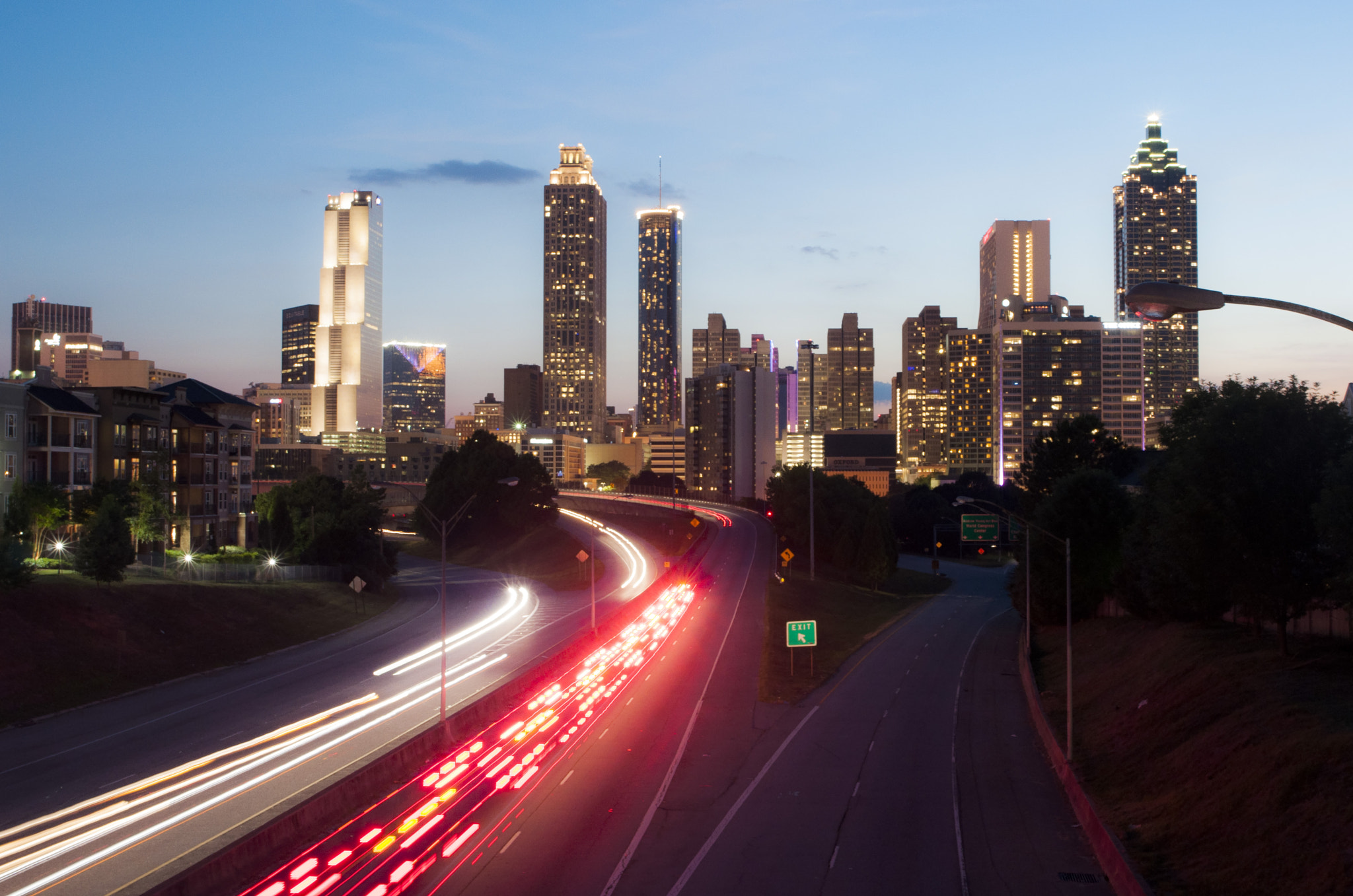 Nikon AF-S Nikkor 24mm F1.8G ED sample photo. Atlanta skyline photography