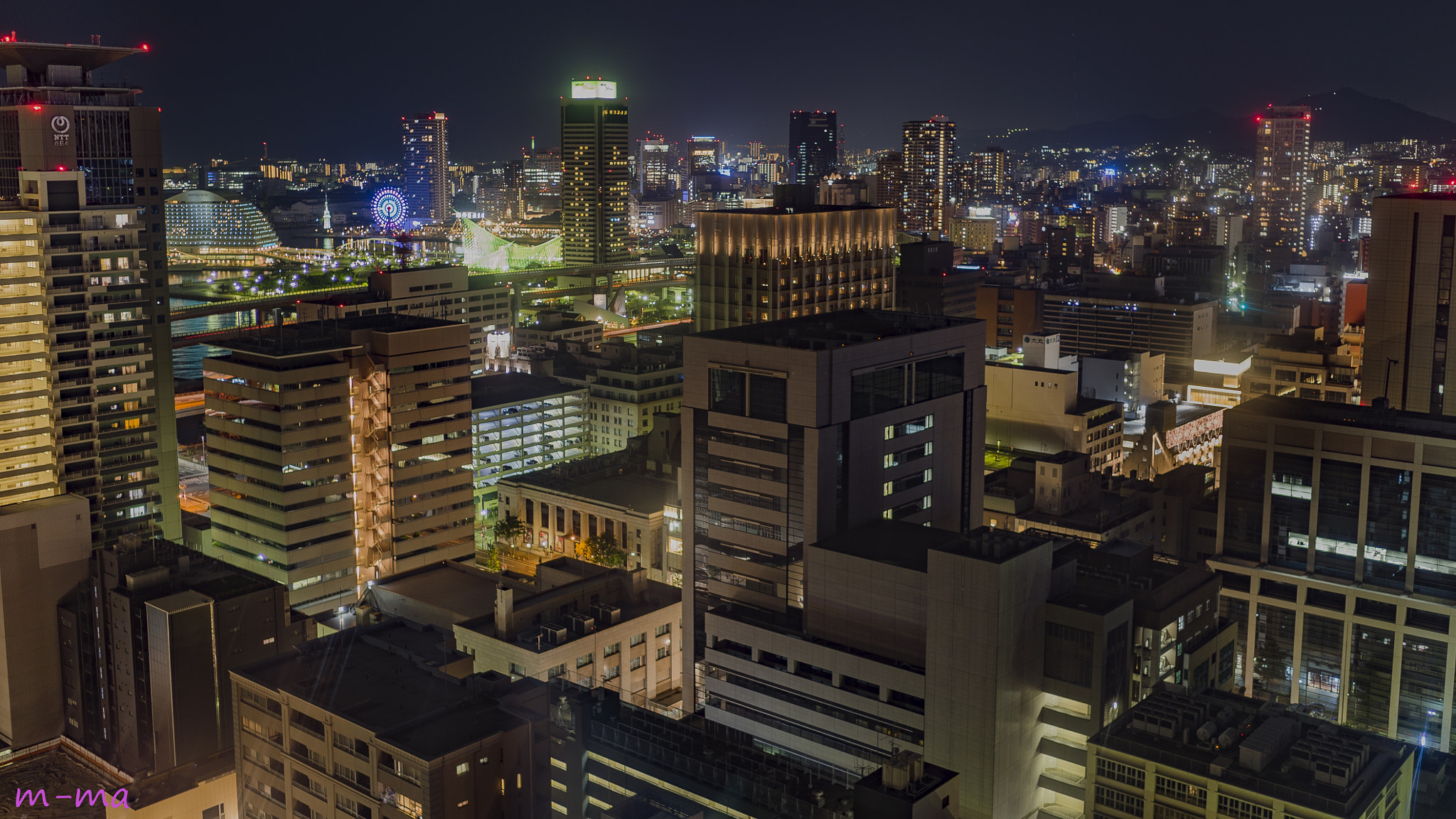 Sony a7S sample photo. Port city of night view photography