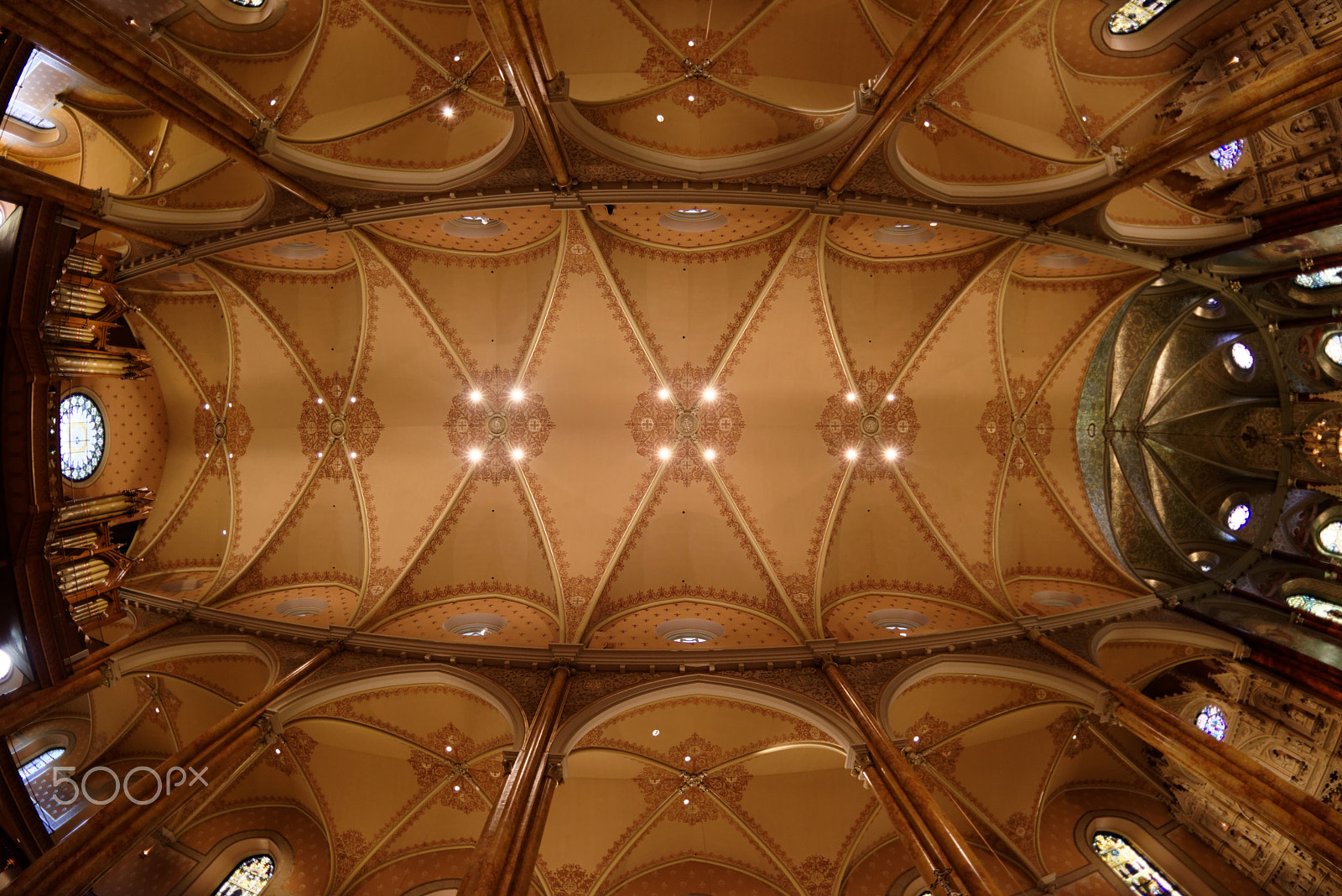 Nikon D810 + Nikon AF Fisheye-Nikkor 16mm F2.8D sample photo. Montreal, saint patricks basilica, decke, fisheye, innenansicht photography