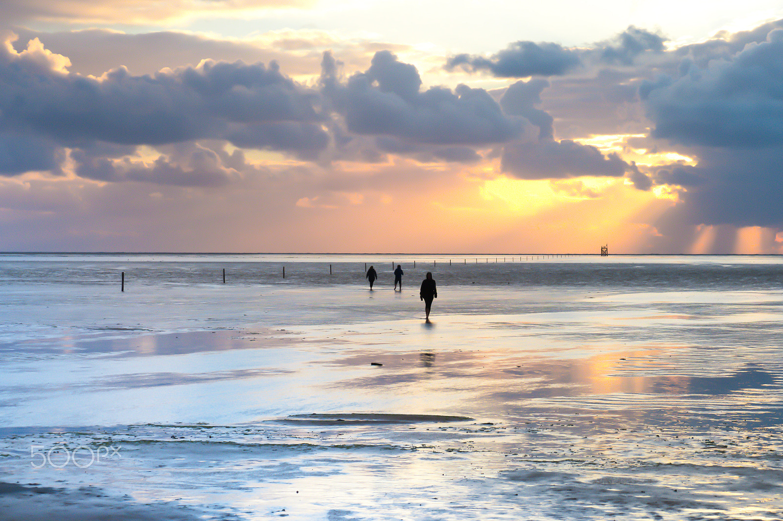 LUMIX G VARIO 45-150/F4.0-5.6 sample photo. North sea sunset landscape photography