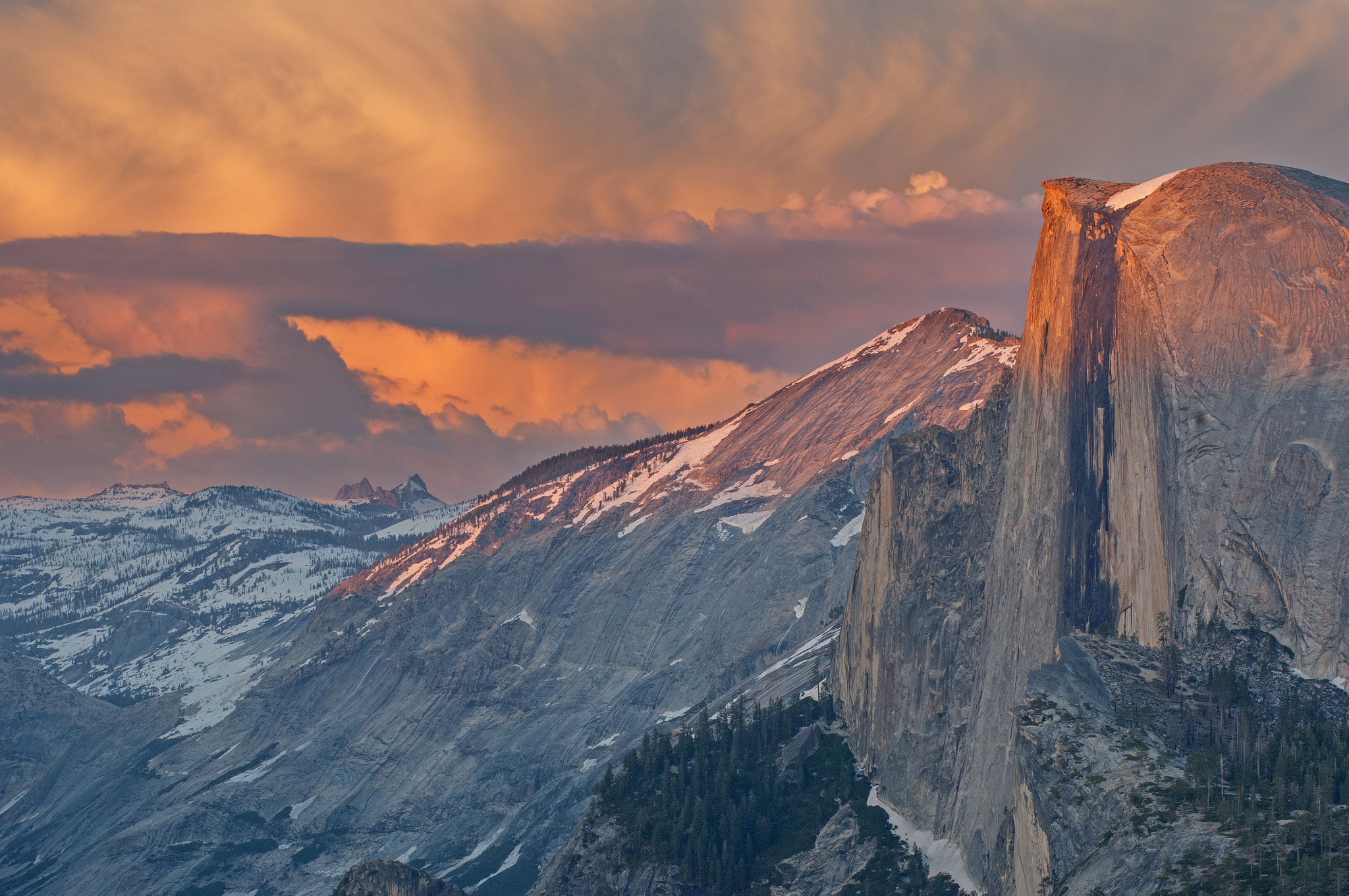 Nikon D2X sample photo. Sunset half dome glacier point photography
