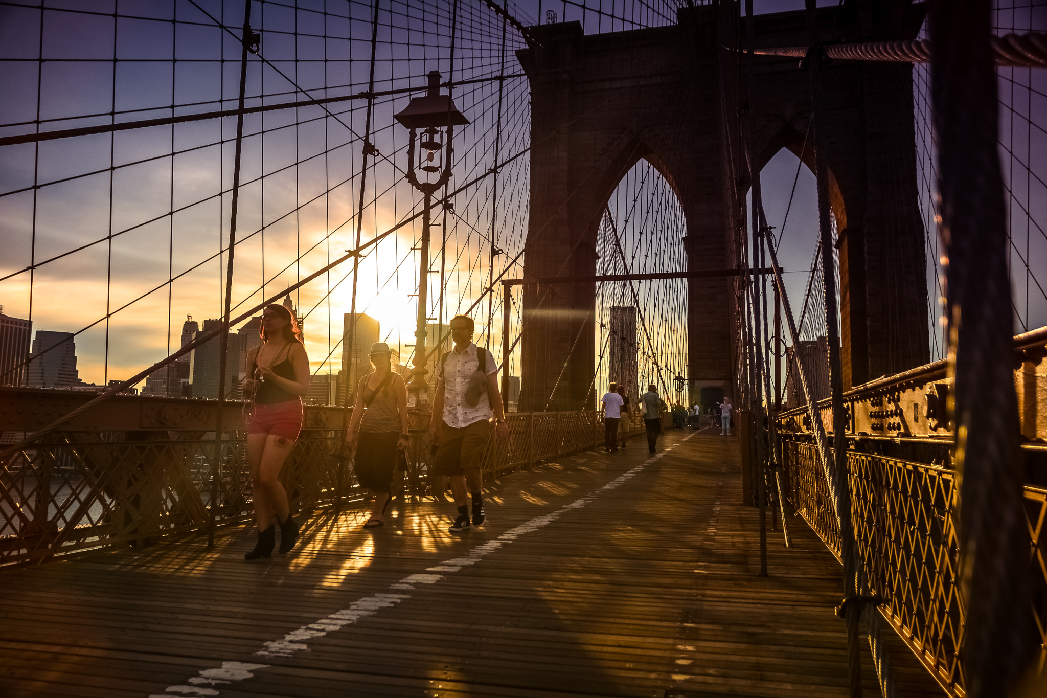 Nikon D7100 + Nikon PC-E Nikkor 24mm F3.5D ED Tilt-Shift sample photo. Walking on brooklyn bridge photography