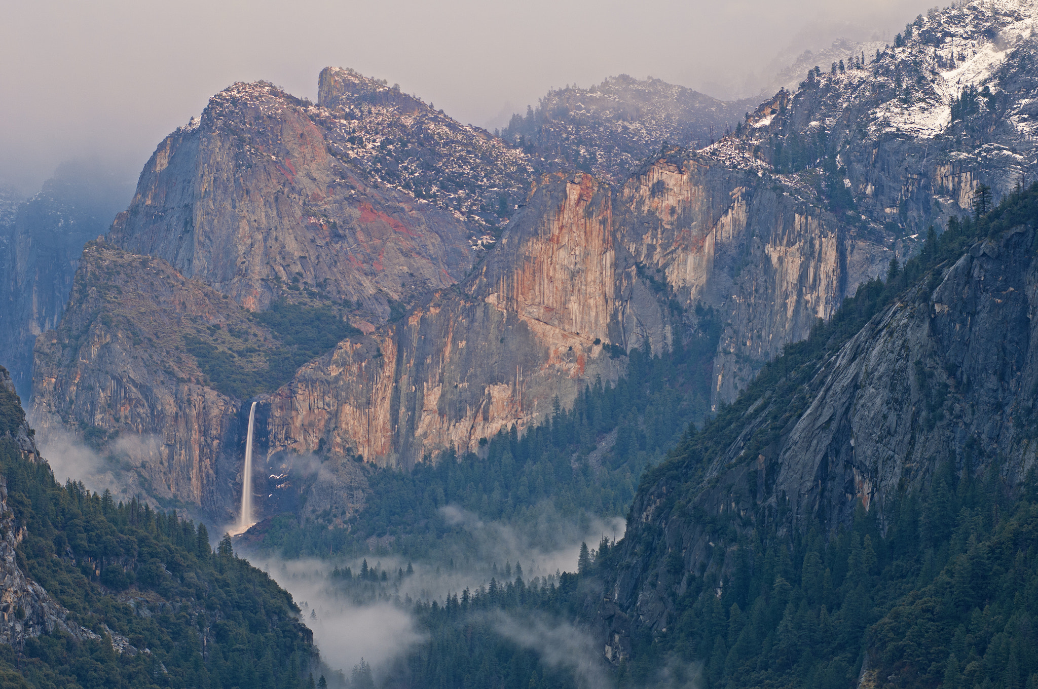 Nikon D2X sample photo. Winter, bridal veil falls photography