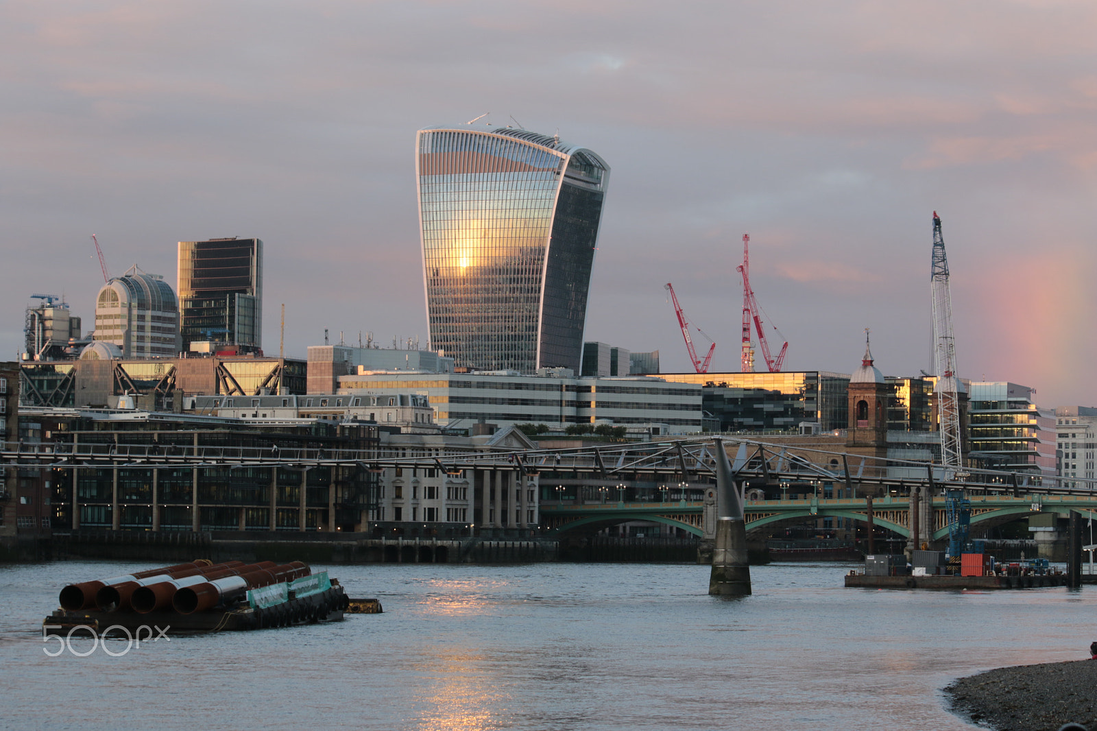 Canon EF-S 55-250mm F4-5.6 IS sample photo. Rainbow skies over the city of london photography