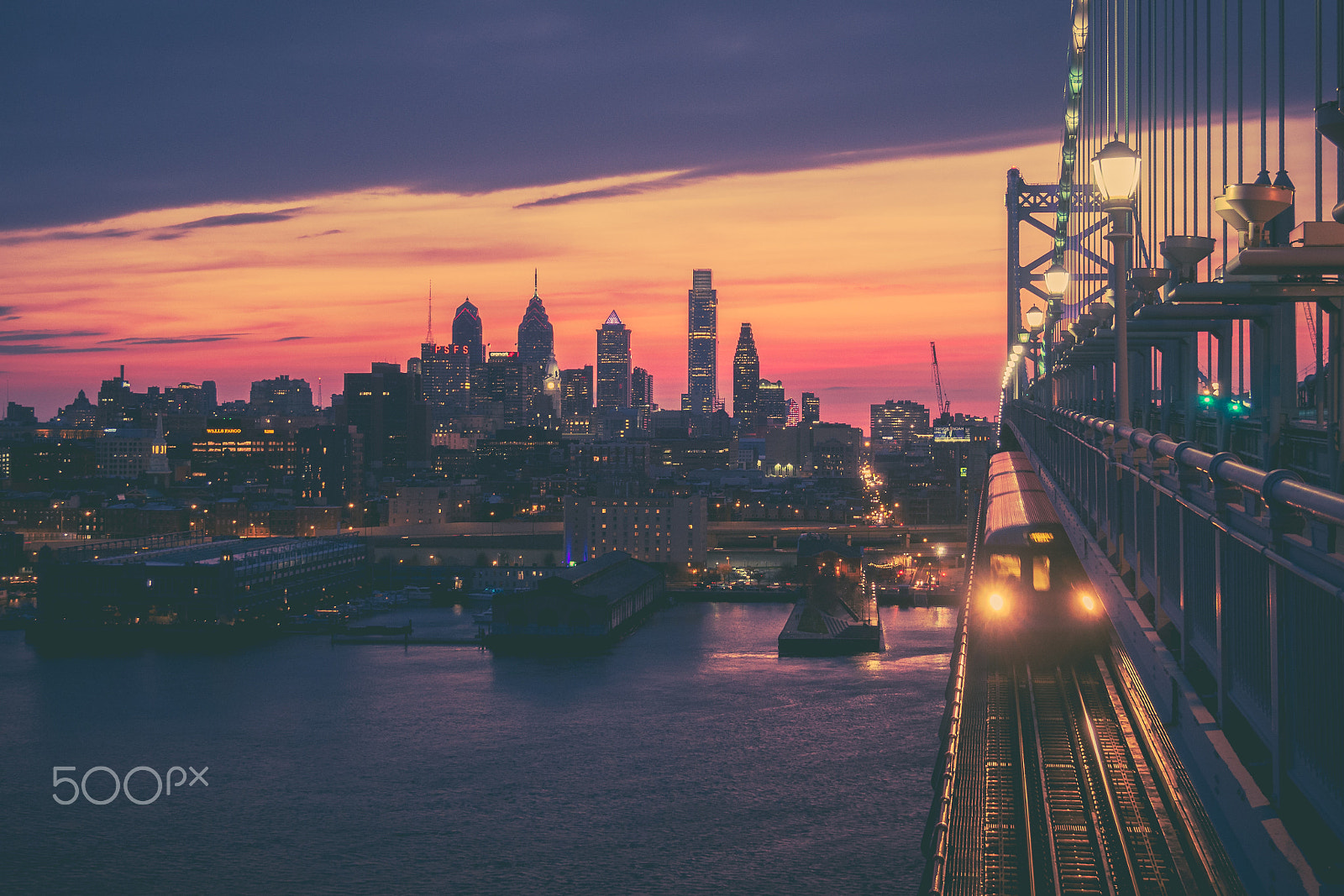 Olympus OM-D E-M10 sample photo. Sunset over philadelphia photography