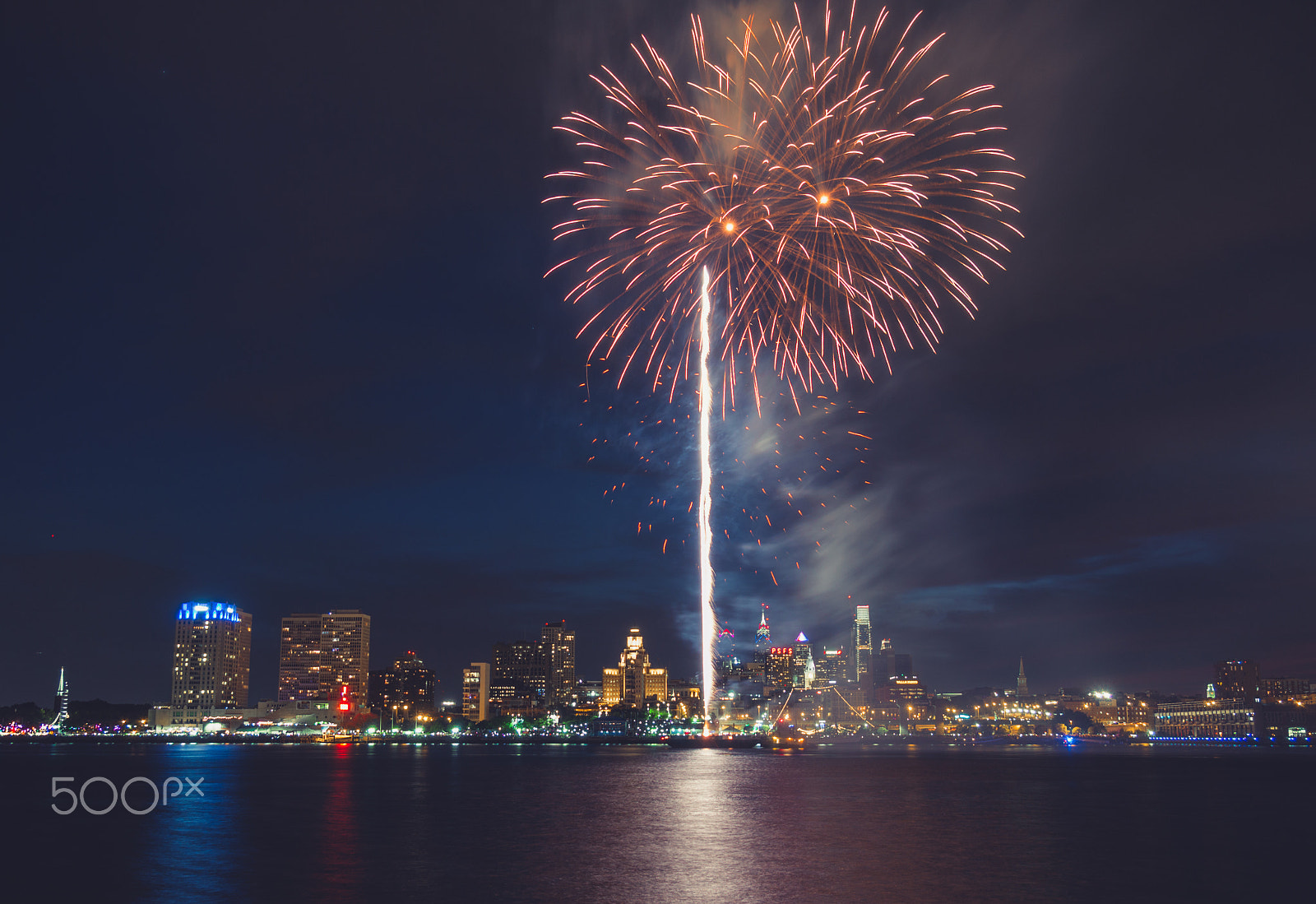 Olympus OM-D E-M10 sample photo. Fireworks over philadelphia photography