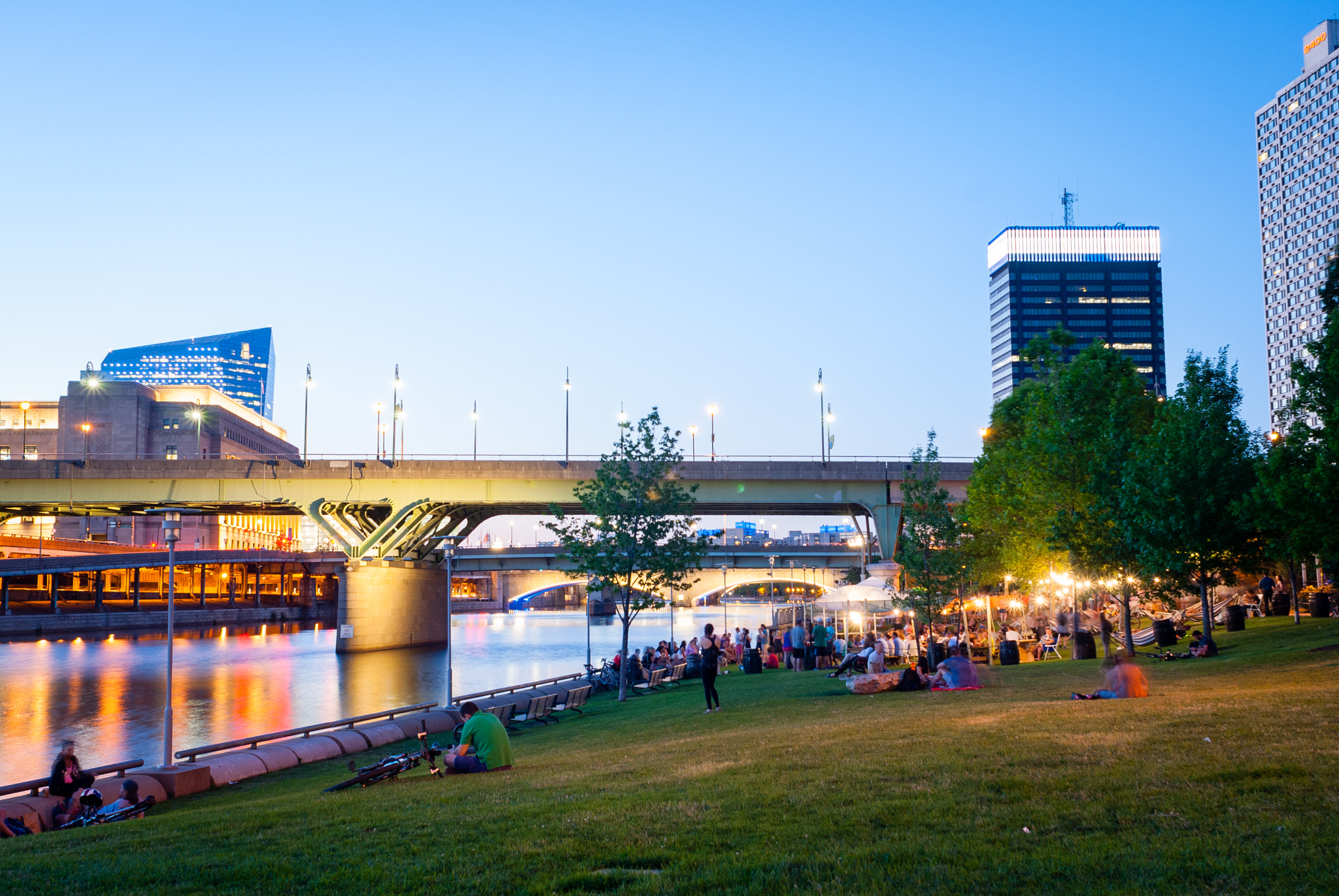 Nikon D80 + Nikon AF Nikkor 24mm F2.8D sample photo. Popup beer garden at schuylkill river trail photography