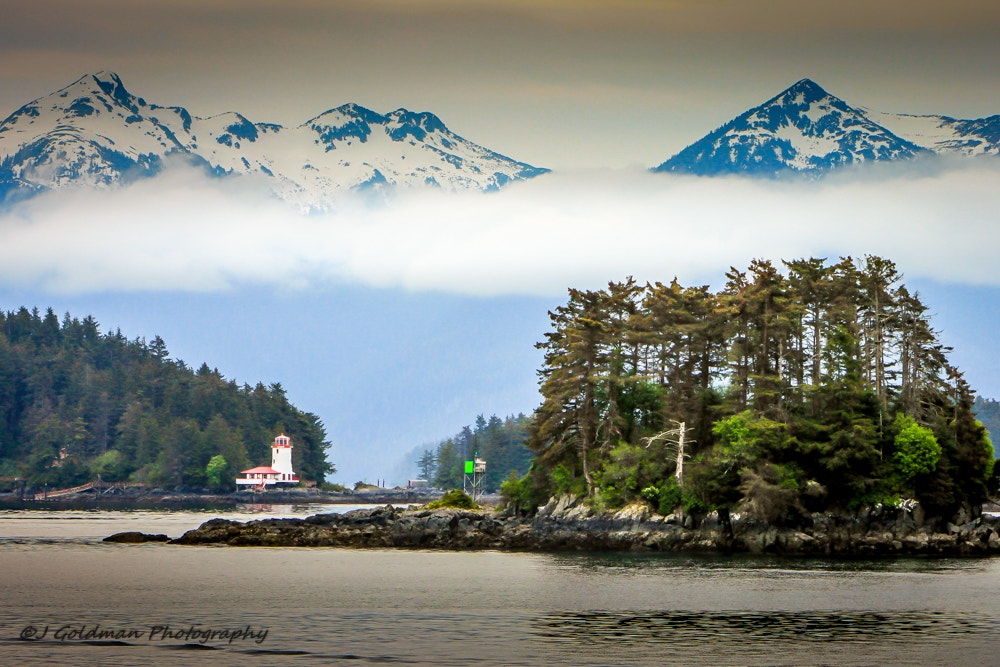 Canon EF 75-300mm f/4-5.6 USM sample photo. Sitka harbor lighthouse photography