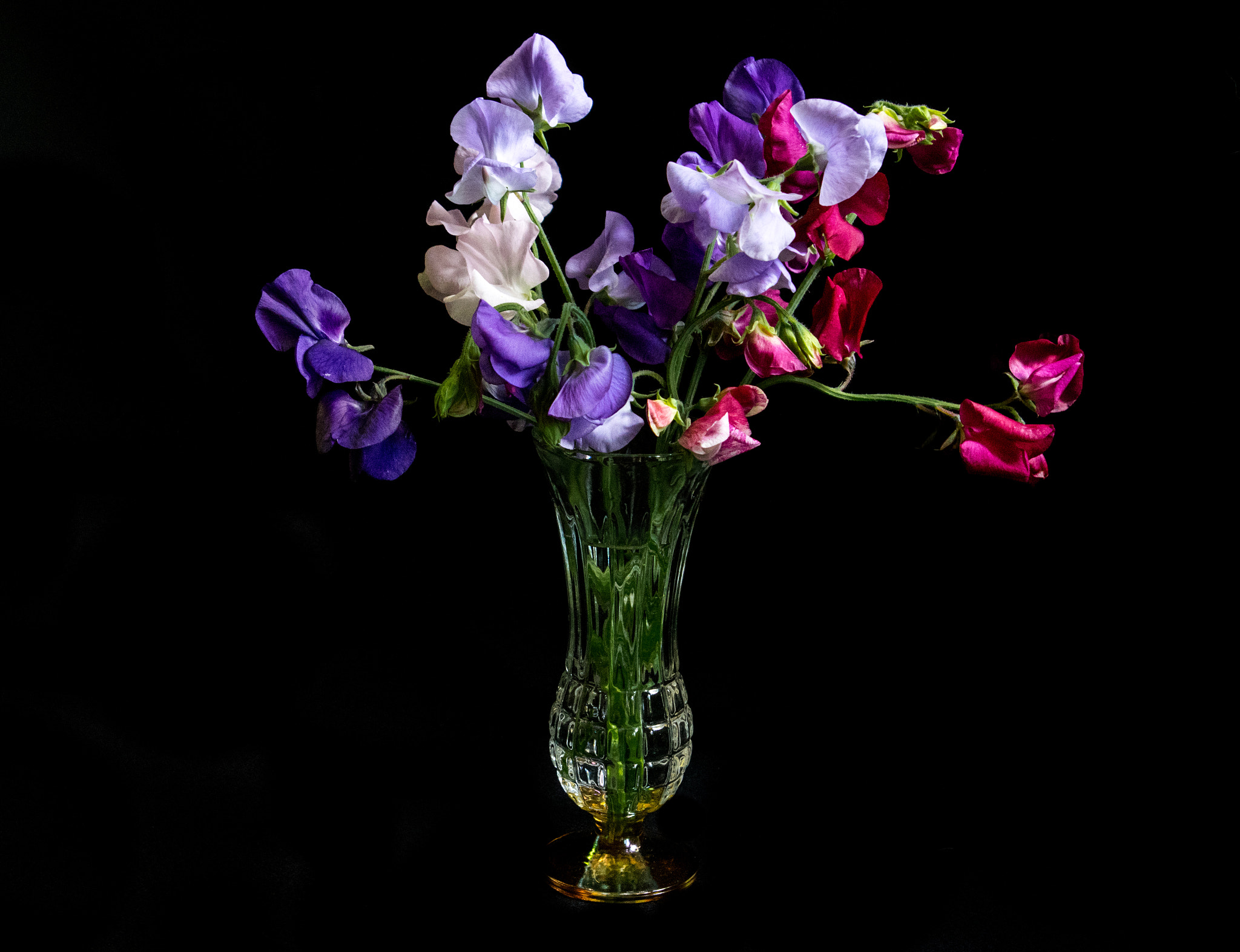 Pentax smc DA 18-55mm F3.5-5.6 AL sample photo. Sweet peas in vase photography