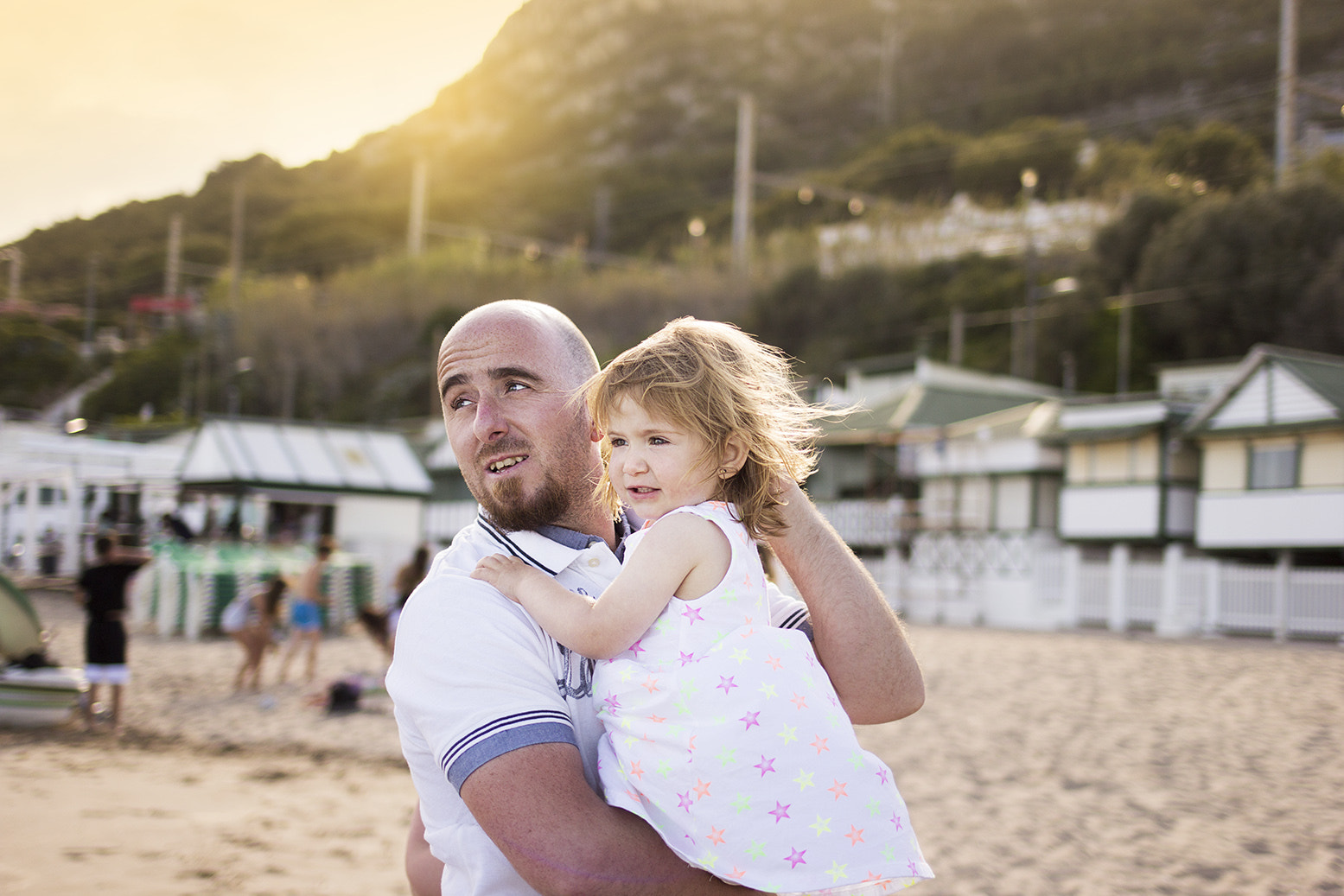 Canon EOS 60D + Canon EF 35mm F2 IS USM sample photo. Sunset with dad photography